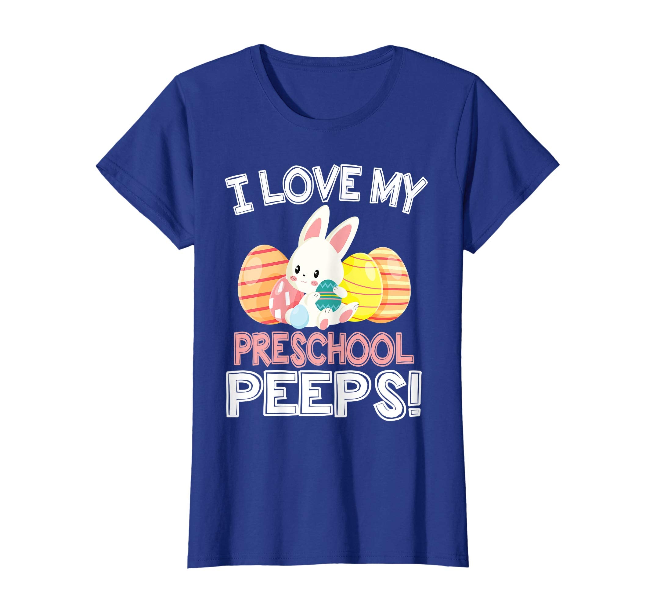 Rabbit &amp; Easter Eggs I Love My Preschool Peeps Teacher Shirt
