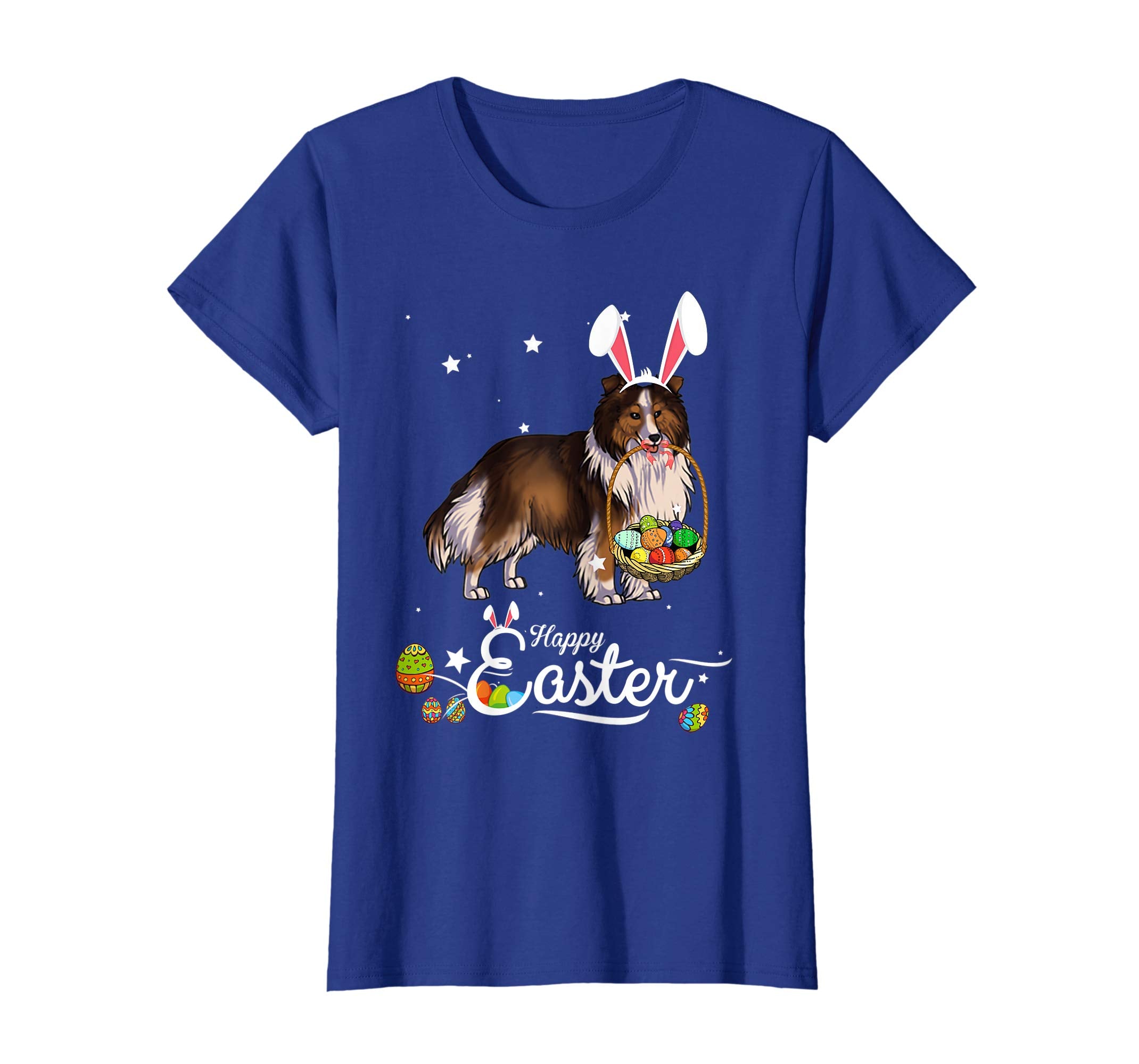 Shetland Sheepdog Dog With Bunny Hat Easter Costume T Shirt