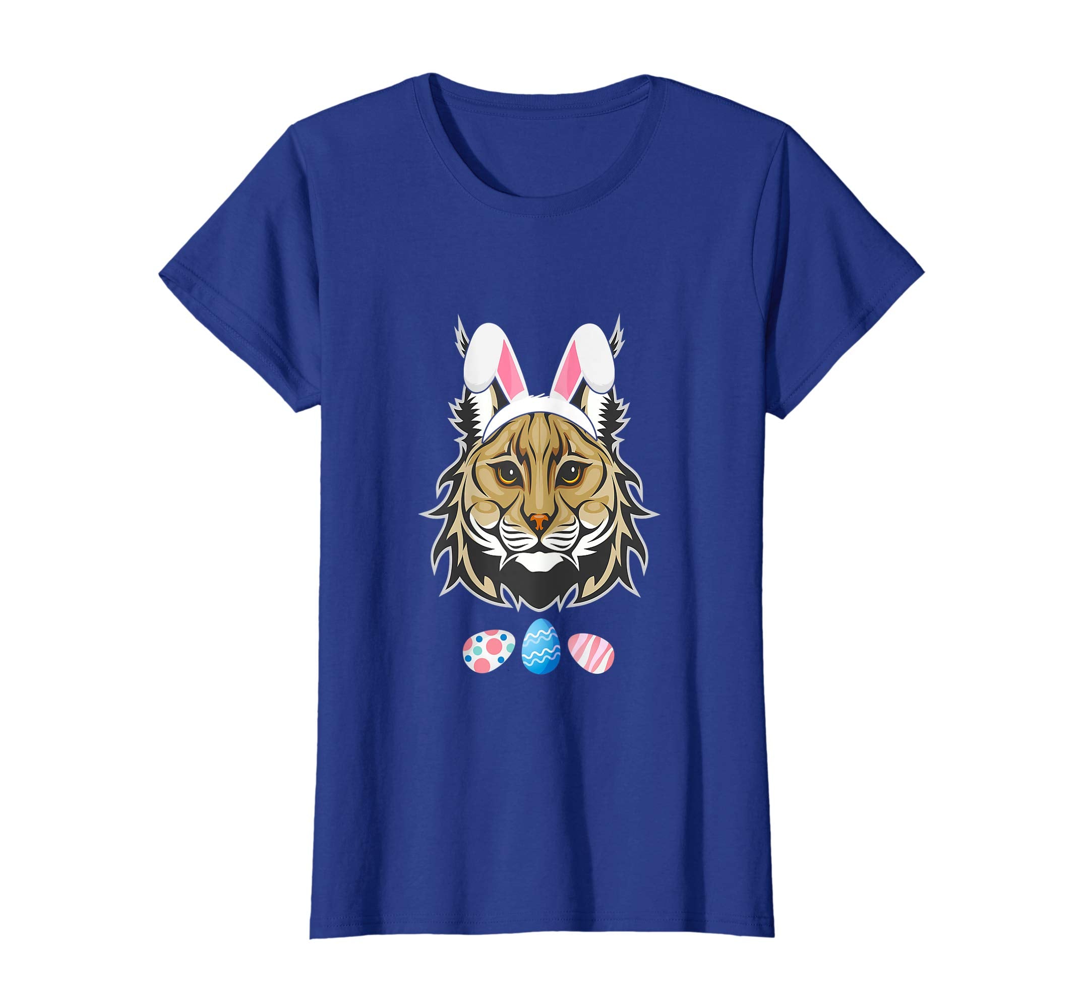Funny Easter Lynx With Bunny Ears And Eggs T Shirt