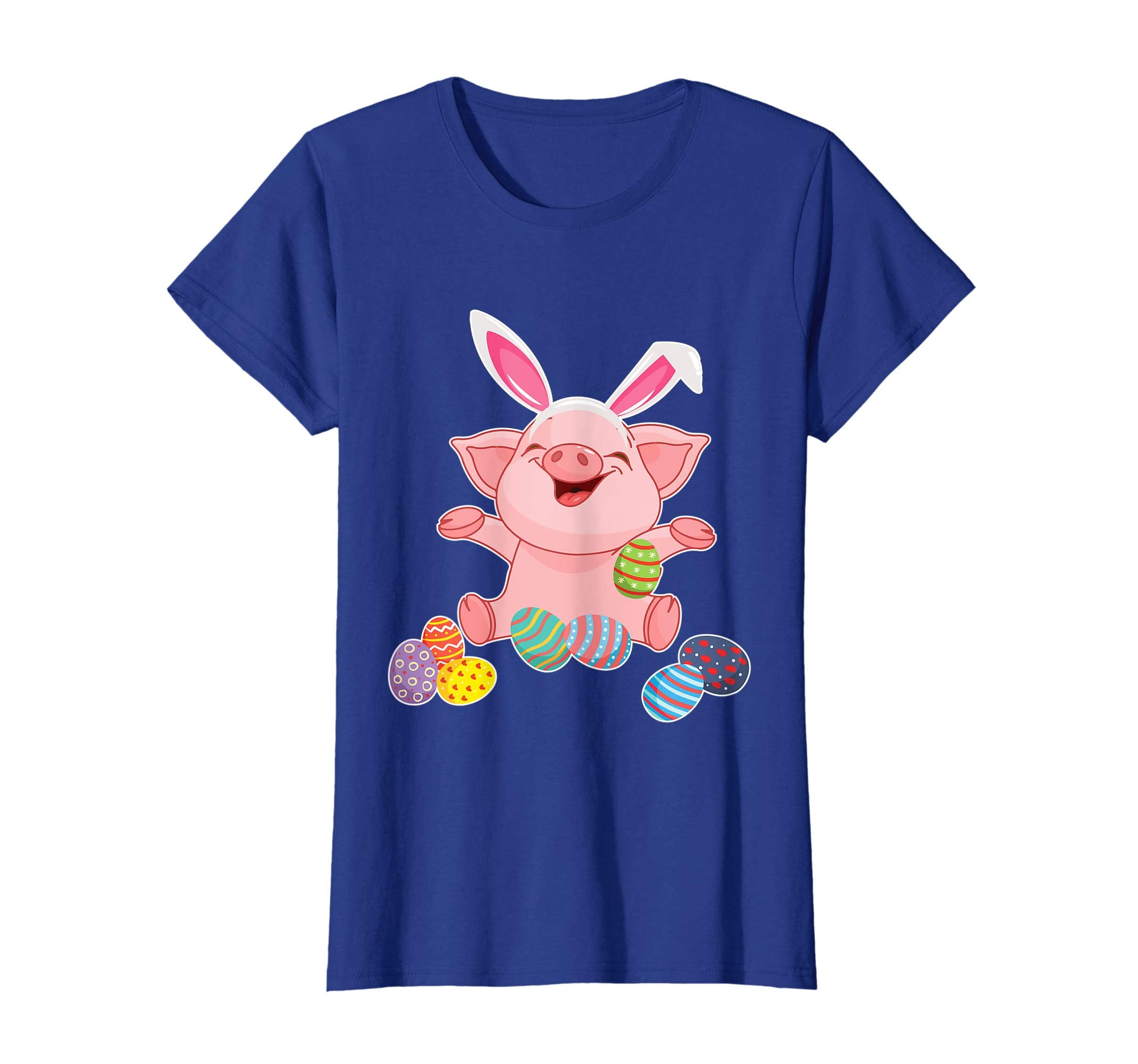 Pig And Bunny Rabbit Hat Playing Easter Eggs Happy Day Shirt