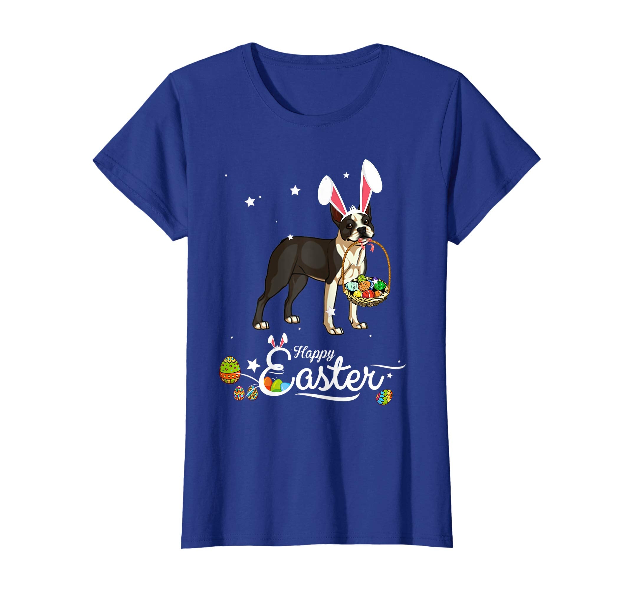 Boston Terrier Dog With Bunny Hat Easter Costume T Shirt