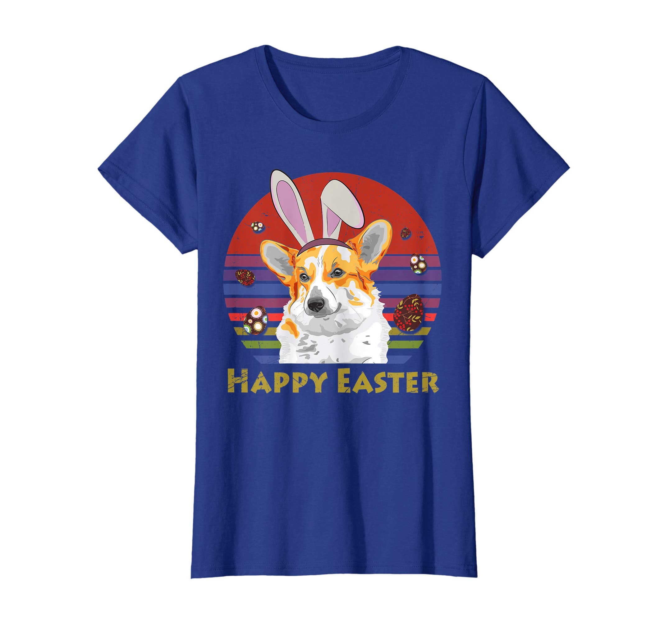 Welsh Corgi With Bunny Headband Happy Easter Tshirt Gifts