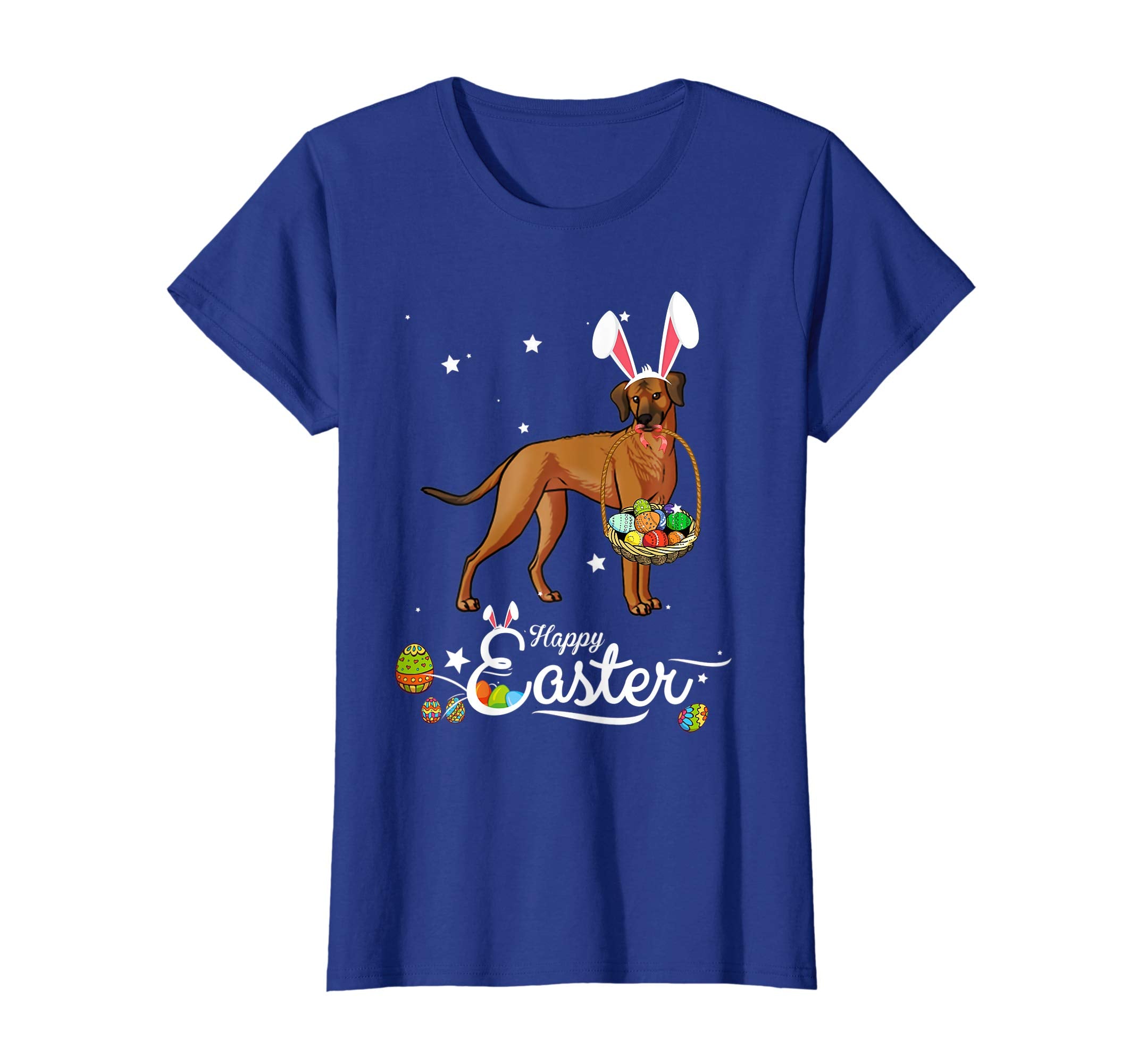 Rhodesian Ridgeback Dog With Bunny Hat Easter Costume Shirt