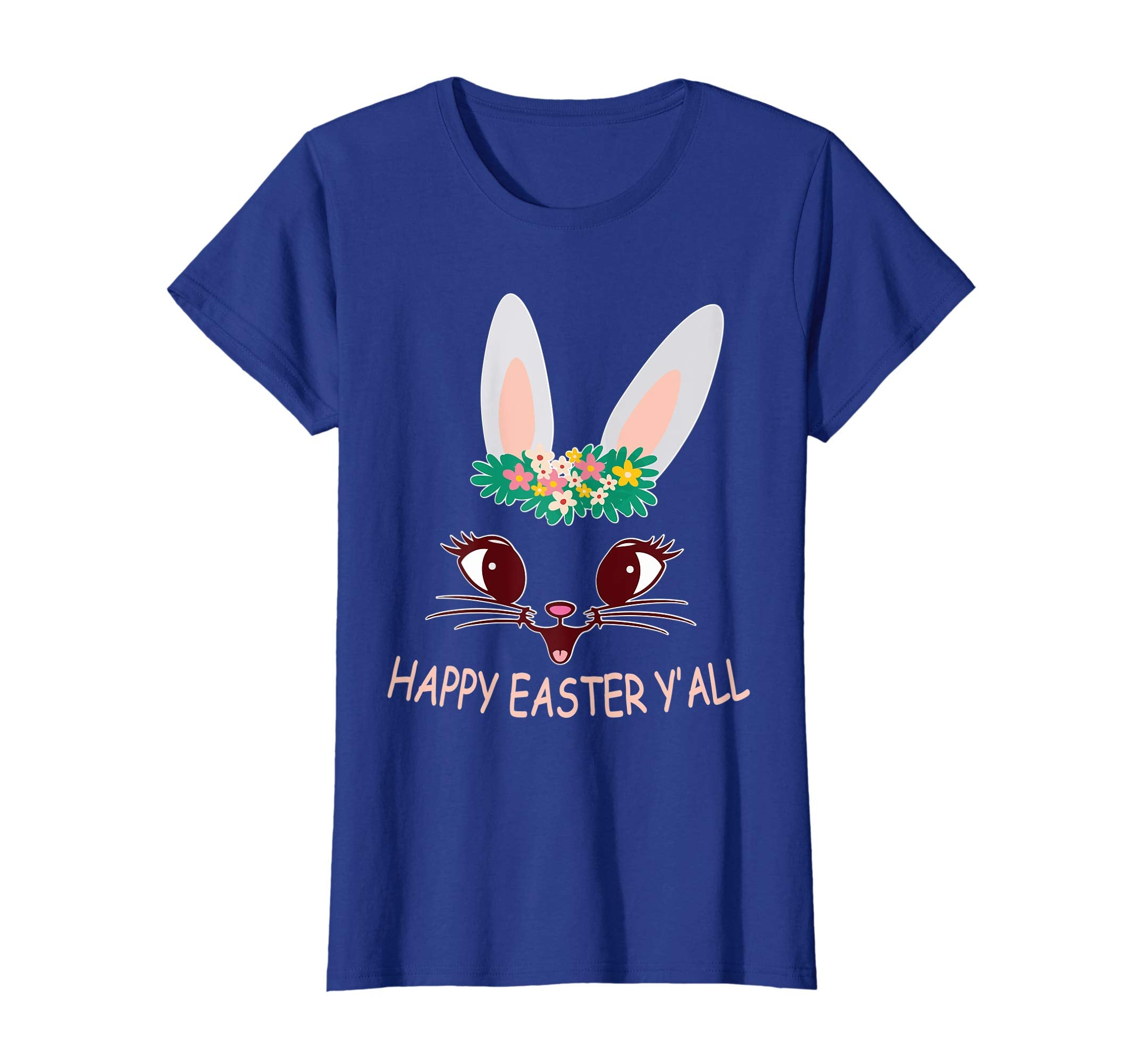Cute Flowers Bunny Rabbit Face Love Shirt Happy Easter Y'all