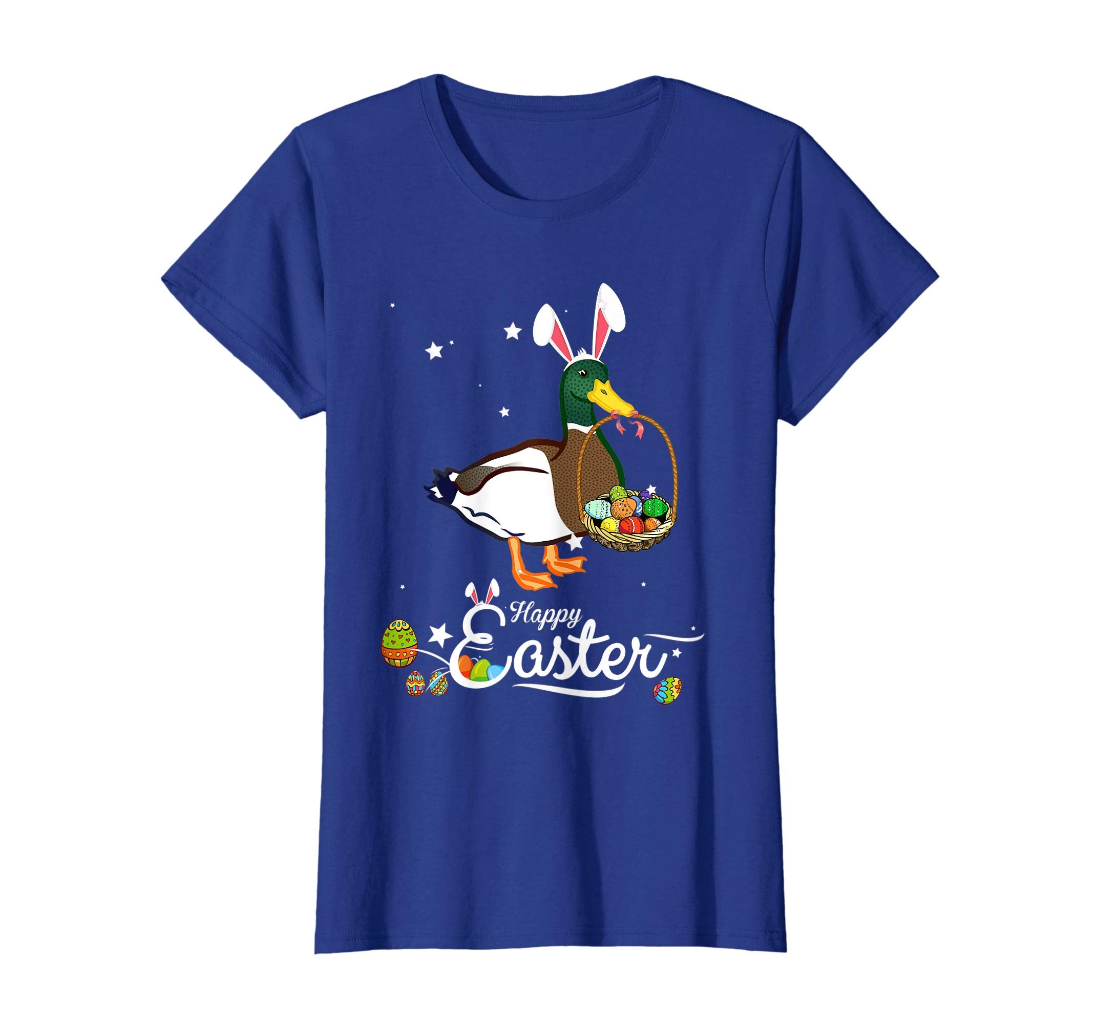 Cute Easter Duck with Bunny Ears and Eggs T Shirt