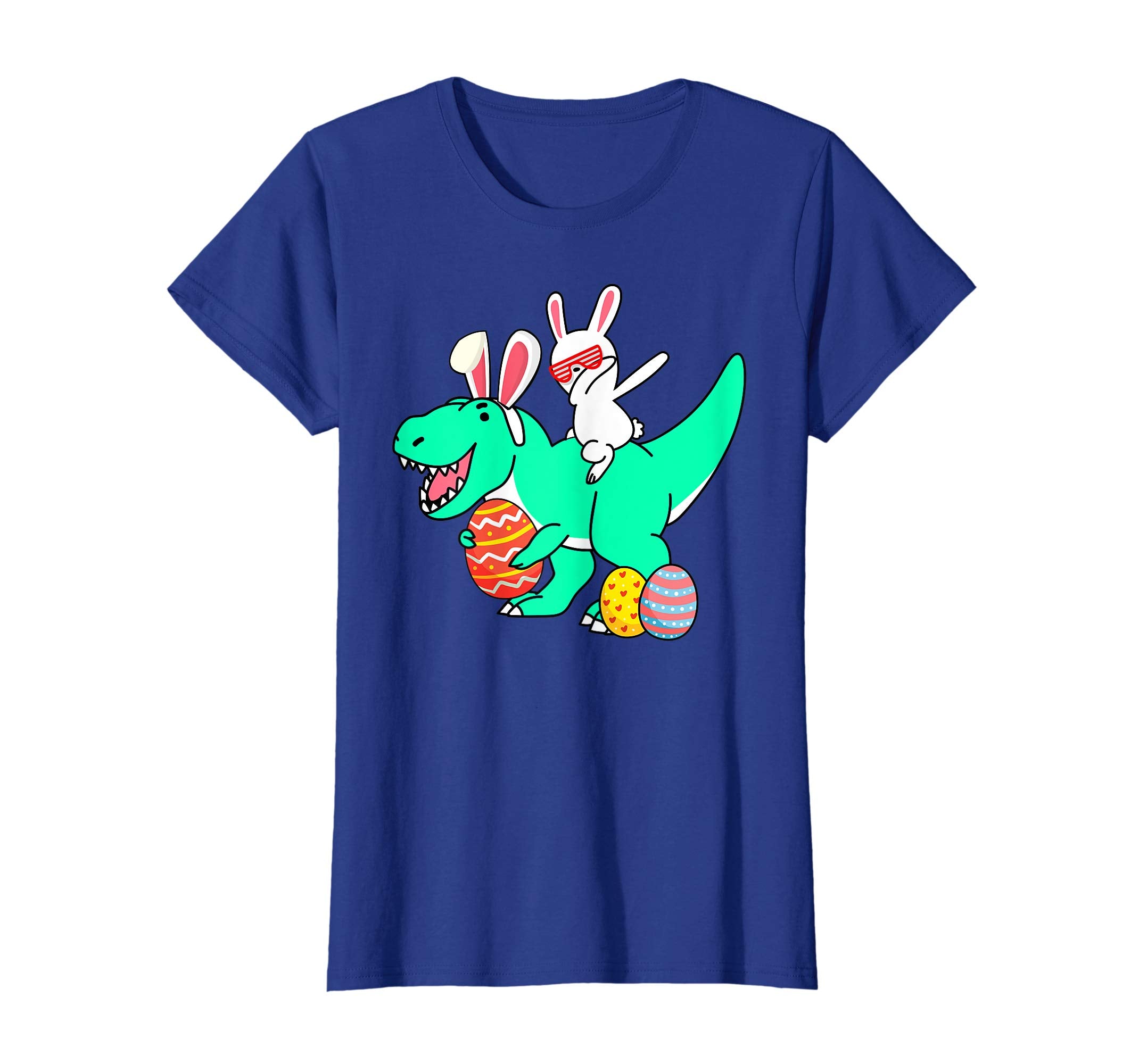 Easter Bunny Riding T Rex Dinosaur Dabbing Easter Egg Shirt