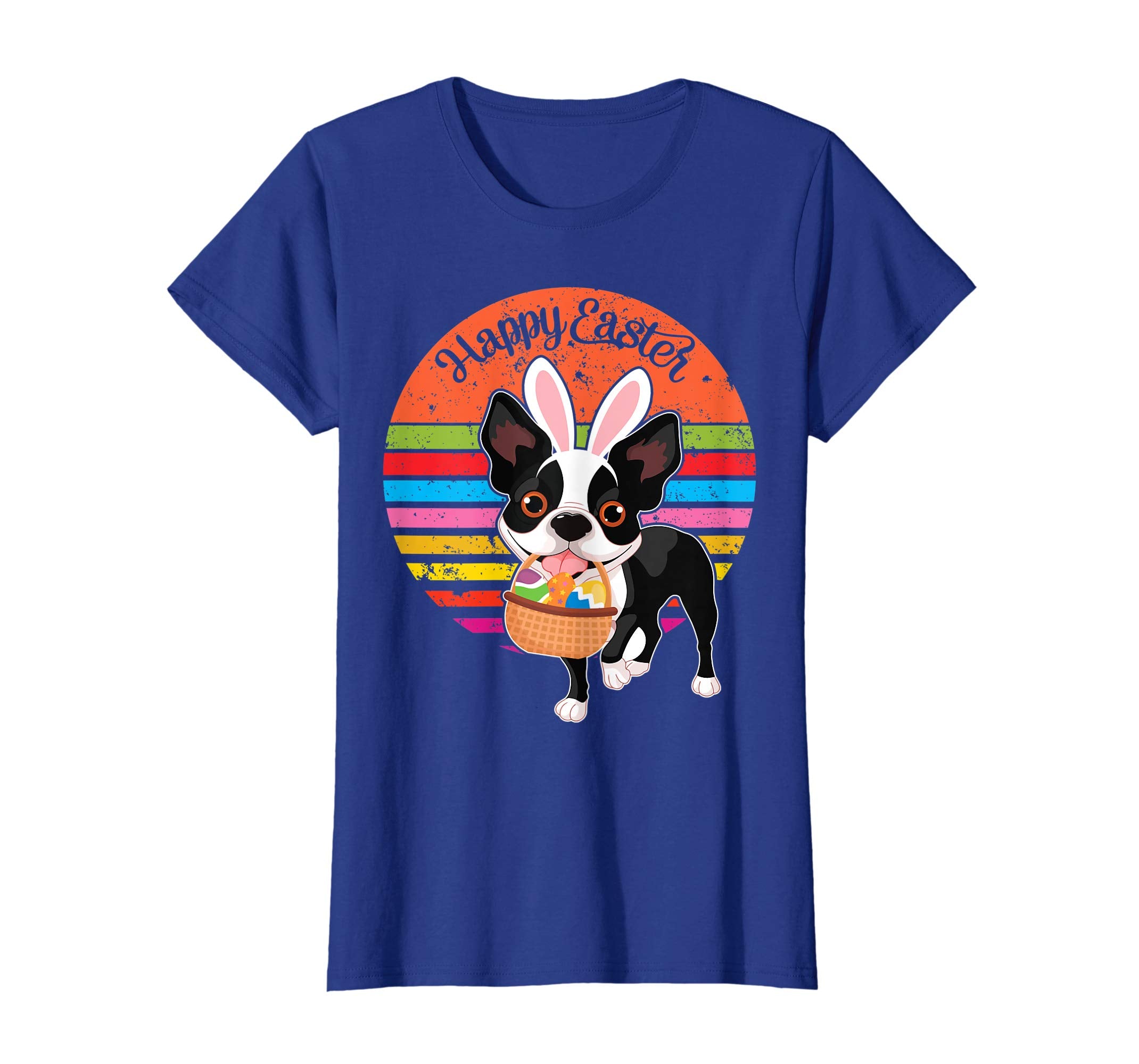 Boston Terrier Bunny Dog Easter Eggs Easter Vintage Shirt