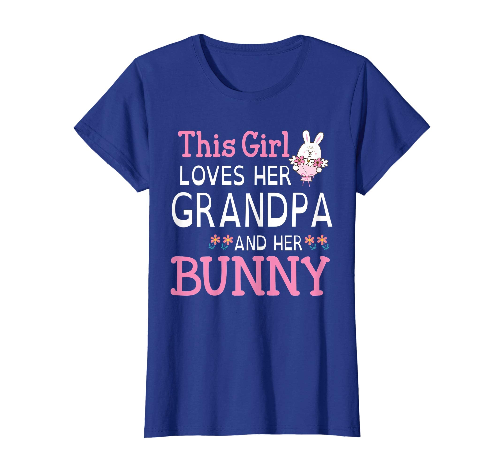 This Girl Loves Her Grandpa And Her Bunny Happy Easter Shirt