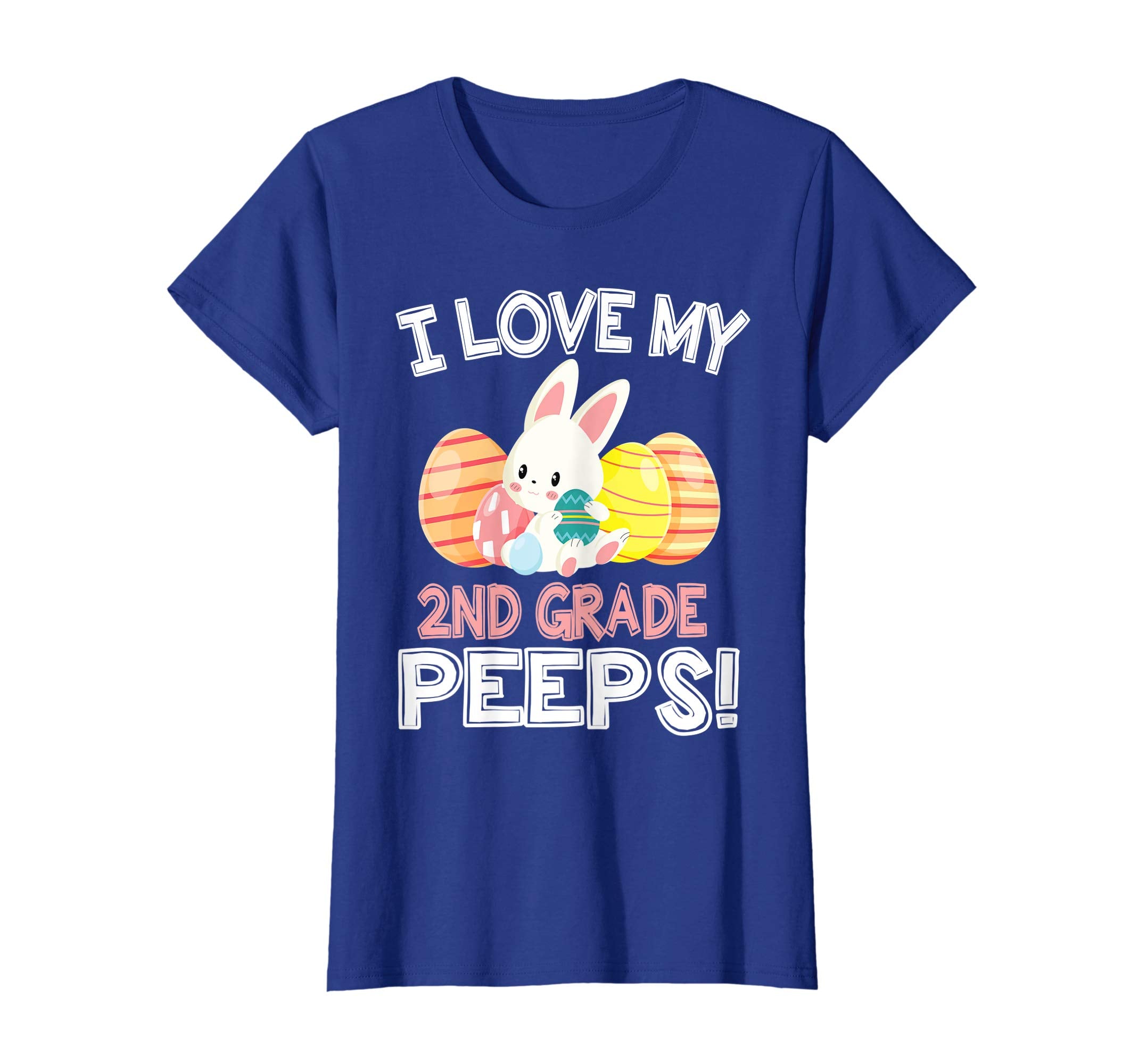 Rabbit &amp; Easter Eggs I Love My 2ND Grade Peeps Teacher Shirt