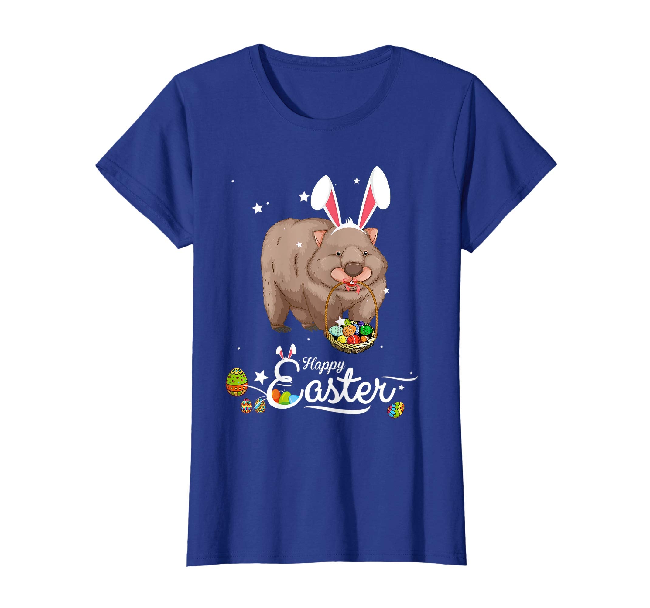 Cute Easter Wombat with Bunny Ears and Eggs T Shirt