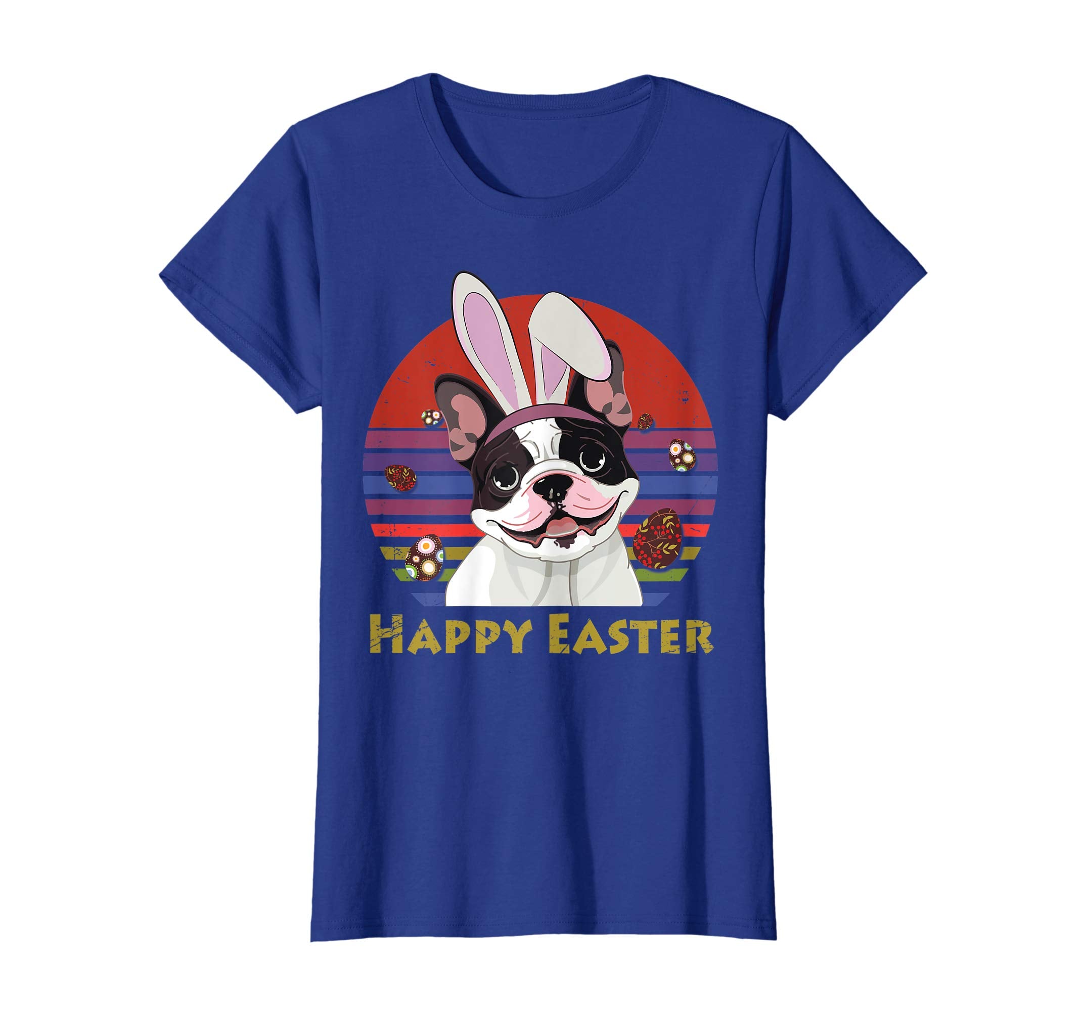 French Bulldog With Bunny Headband Happy Easter Tshirt Gifts