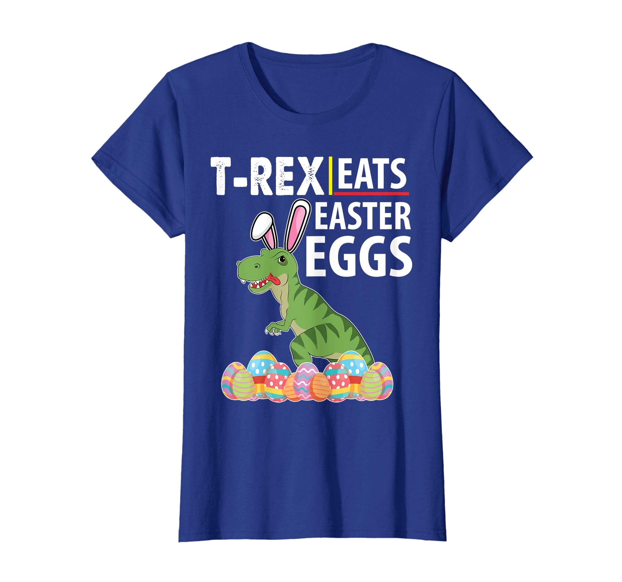 Bunny Dinosaur T-rex Eats Easter Eggs Happy Easter Day Shirt