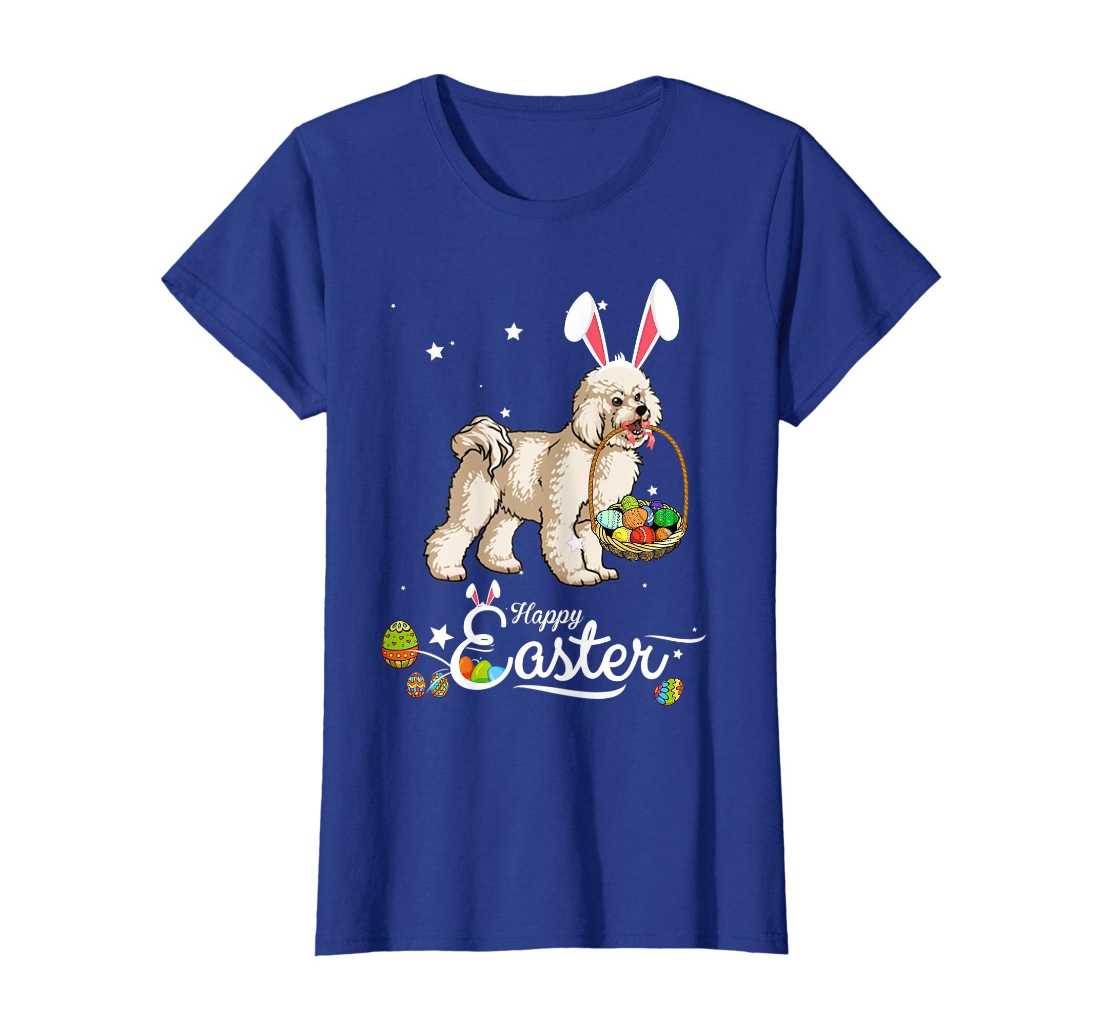 Bichon Frise Dog With Bunny Hat Easter Costume T Shirt