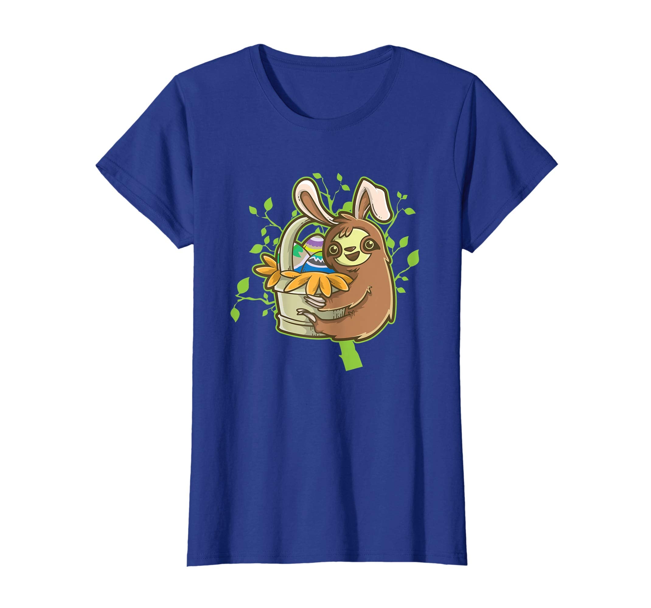 Kids Sloth Easter Bunny Ears T Shirt | Gift Idea Girl &amp; Boy