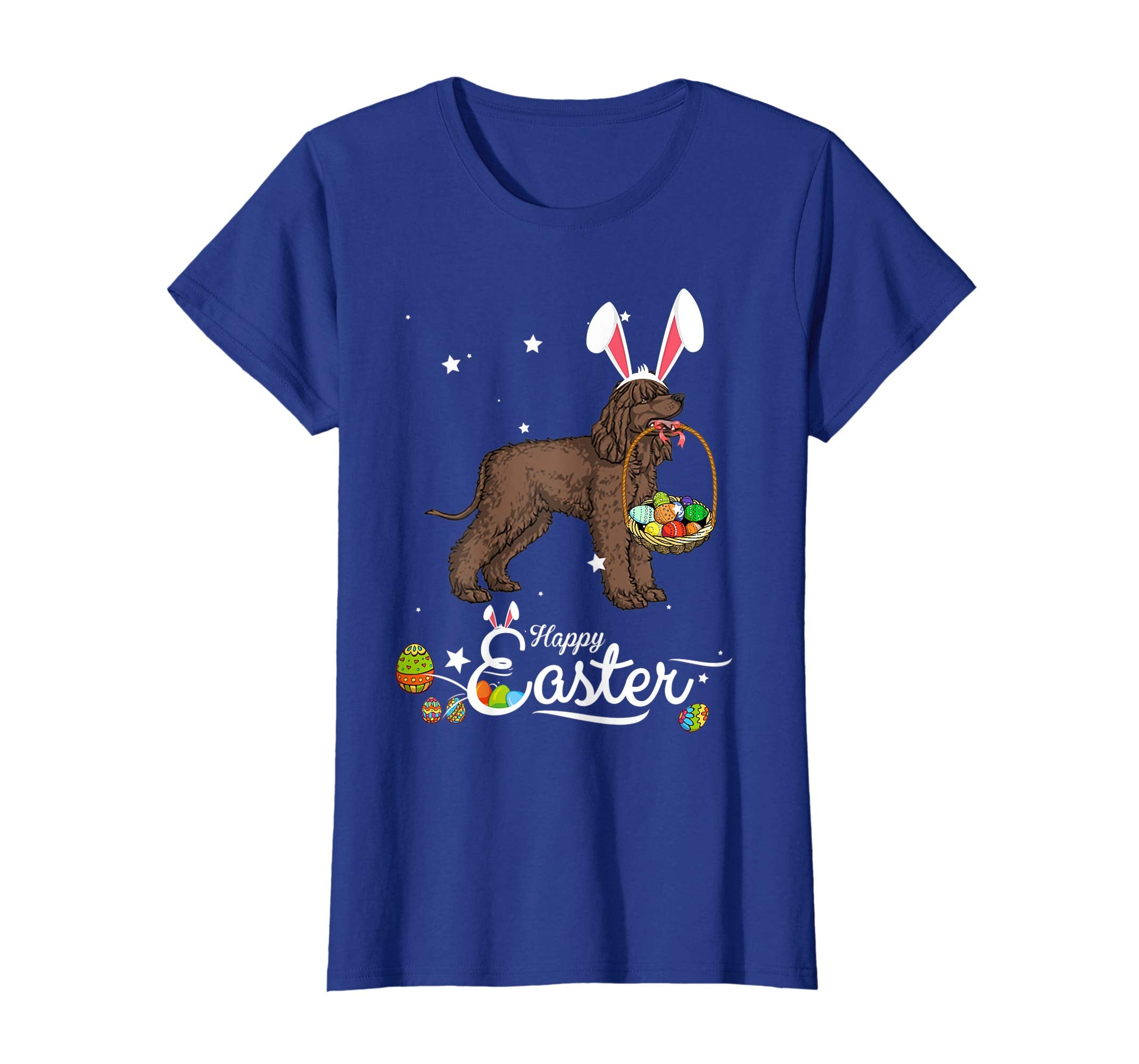 Irish Water Spaniel Dog With Bunny Hat Easter Costume Shirt