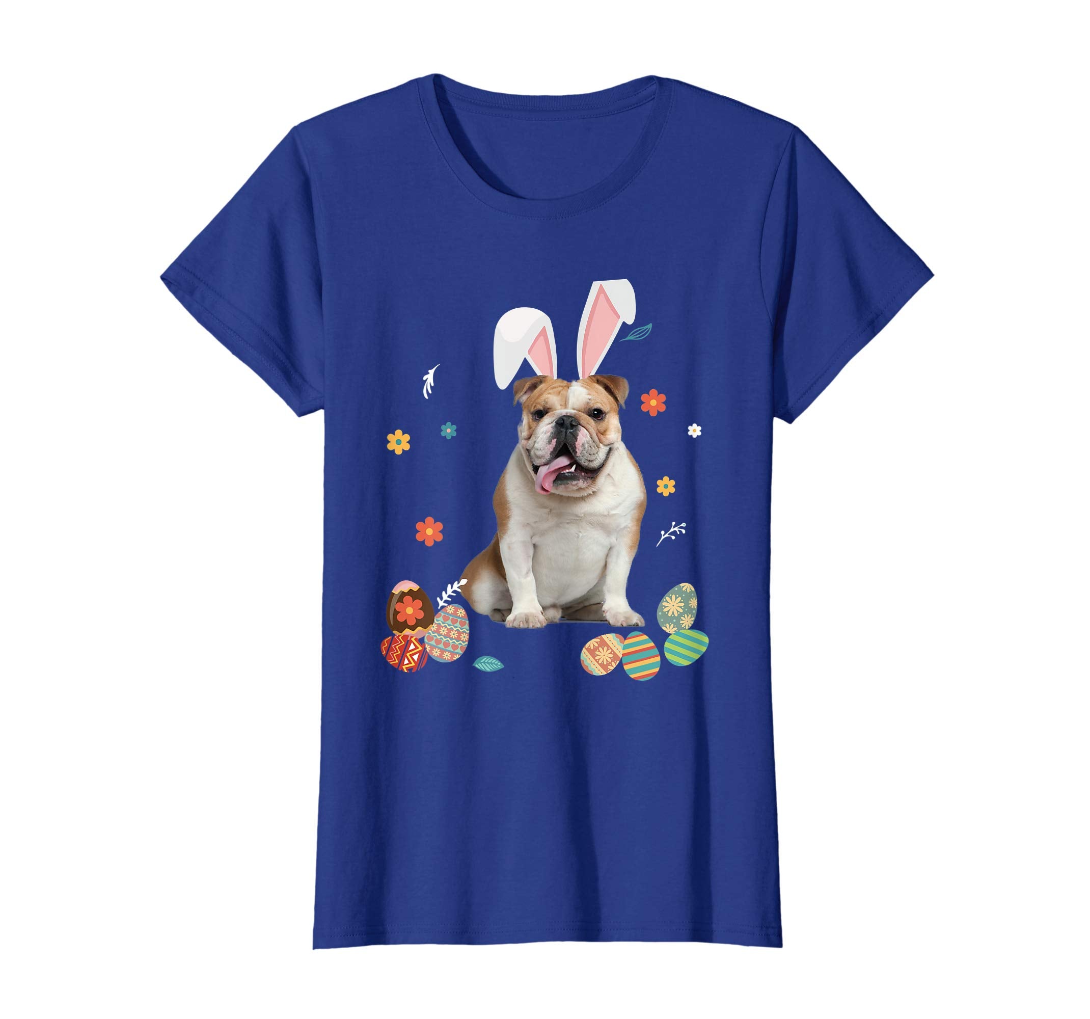 Bulldog Bunny Rabbit Happy Easter Day T-Shirt