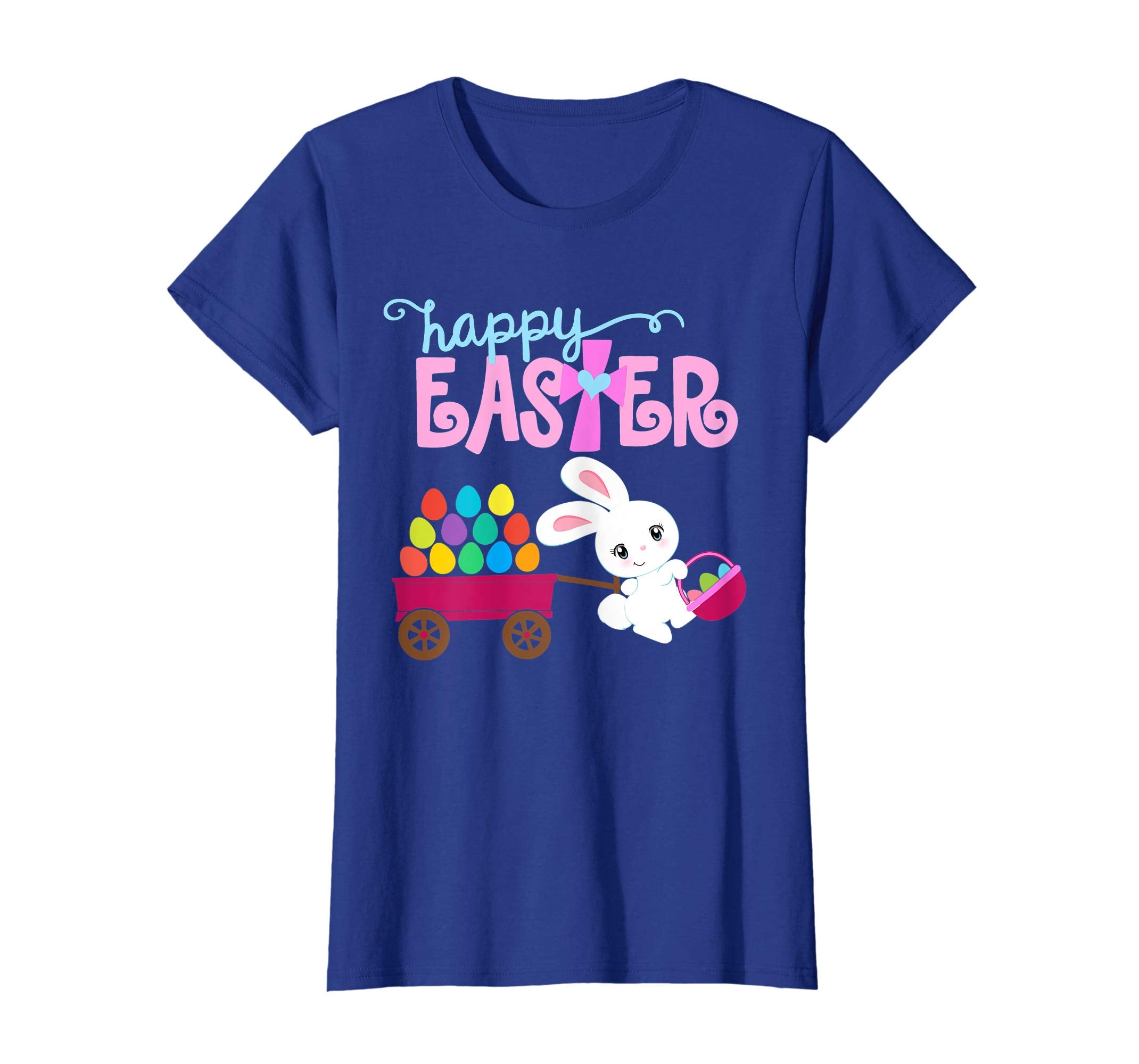 HAPPY EASTER Bunny Egg Hunt Christian Shirt Girls Women Kids