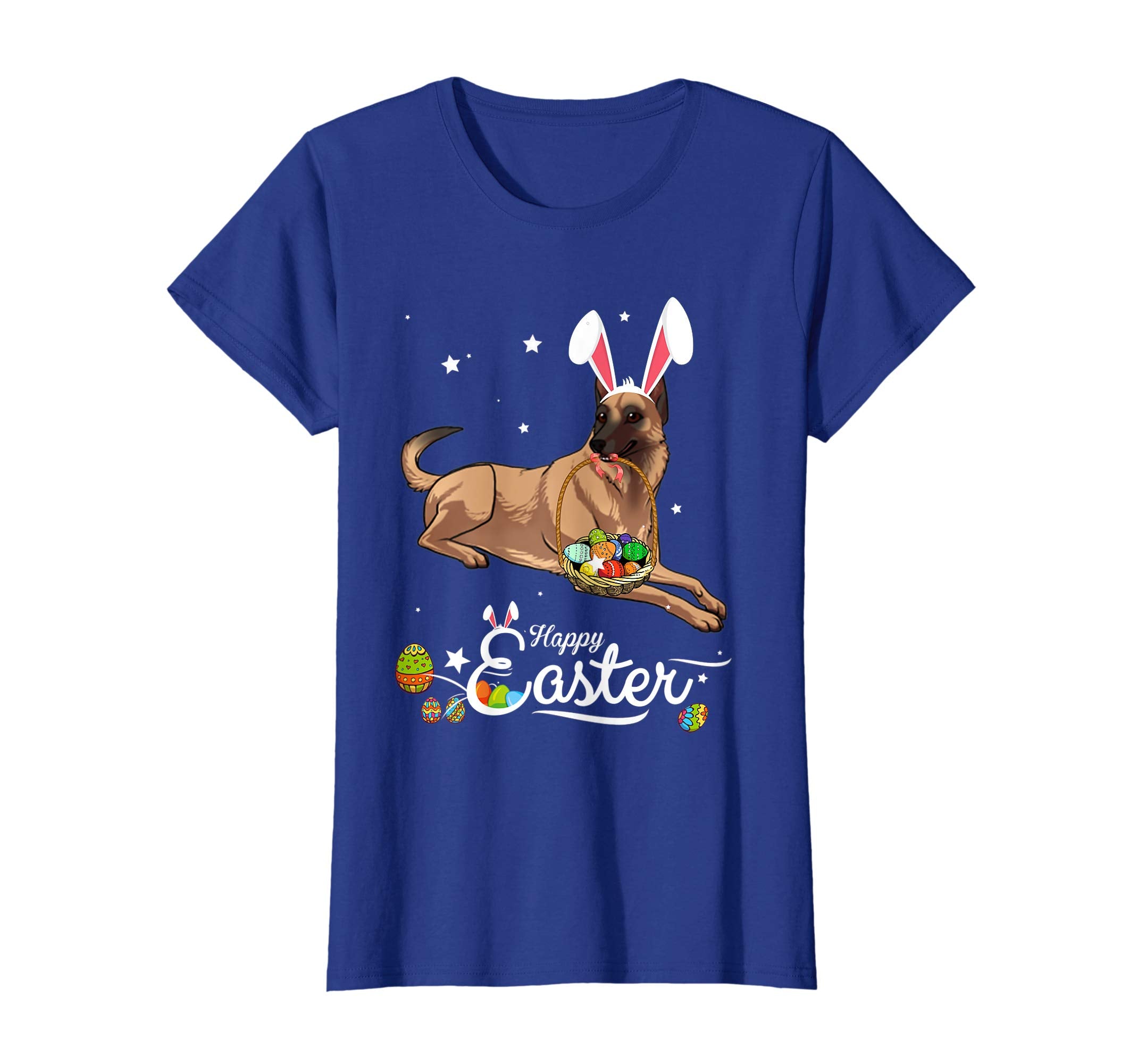 Belgian Malinois Dog With Bunny Hat Easter Costume T Shirt