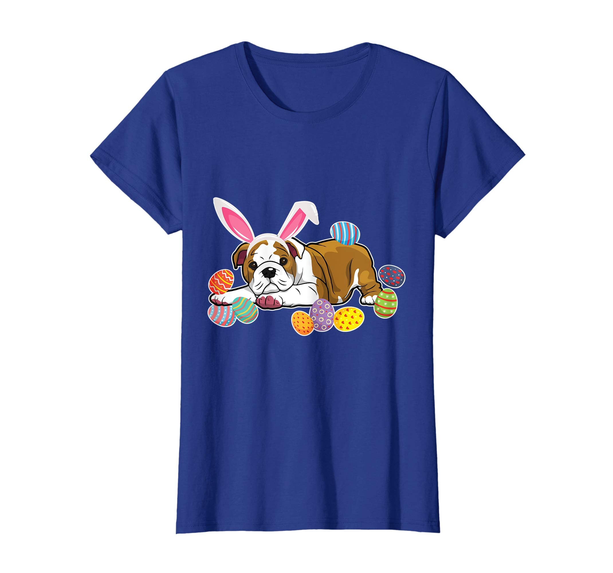 Bull Dog With Bunny Rabbit Hat Easter Eggs Happy Day Shirt
