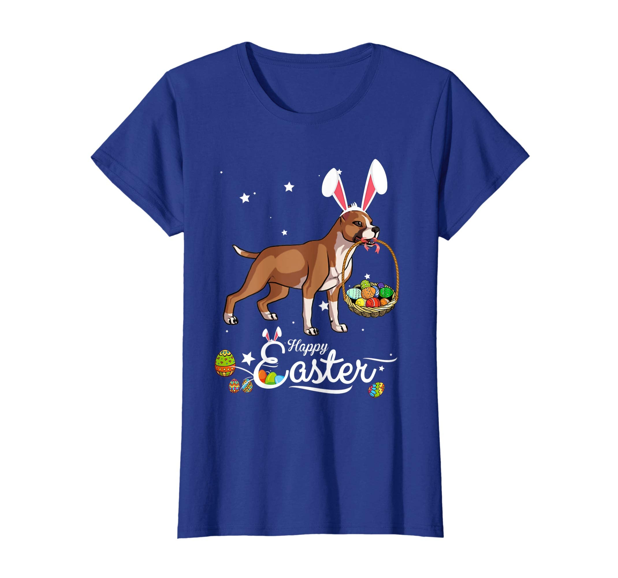 Staffordshire Dog With Bunny Hat Easter Costume T Shirt