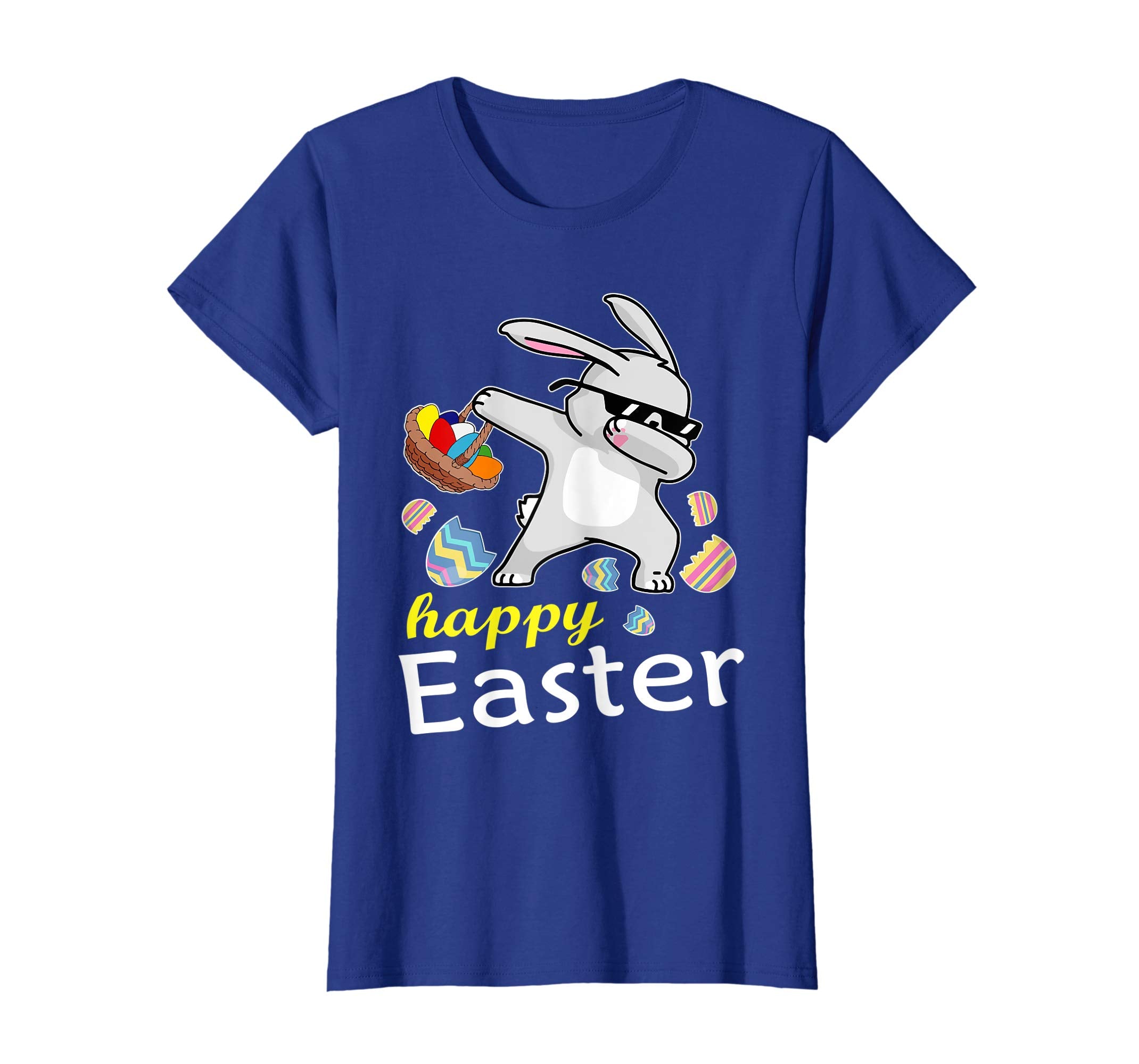 Bunny Rabbit &amp; Easter Egg Basket Dabbing Happy Easter Shirt