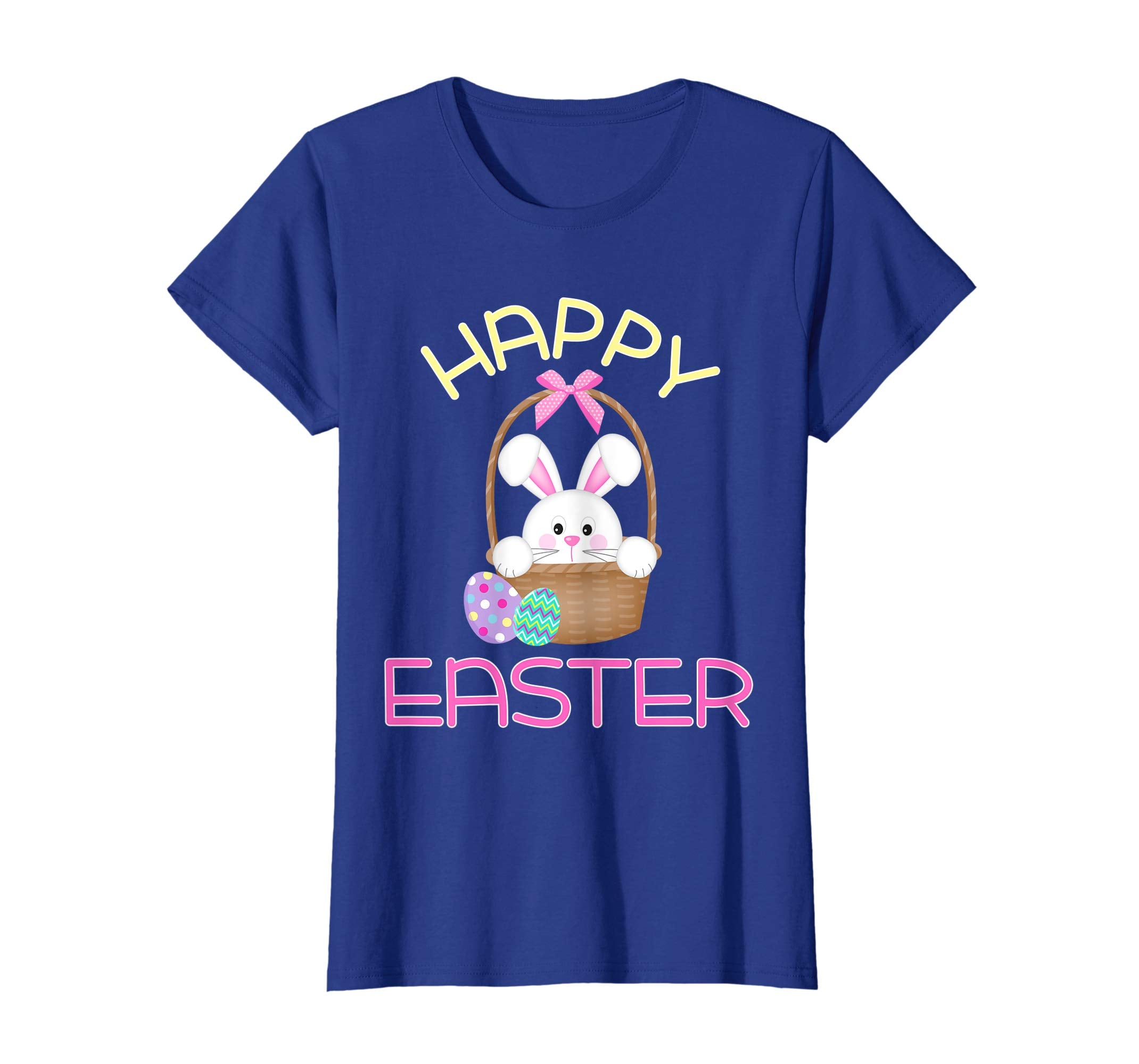 Happy Easter Shirt Bunny in Basket &amp; Eggs Easter Gift