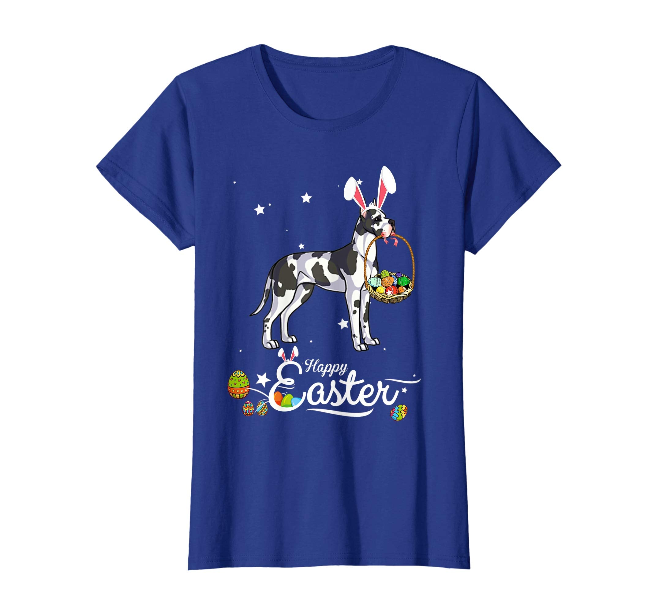 Great Dane Dog With Bunny Hat Easter Costume T Shirt