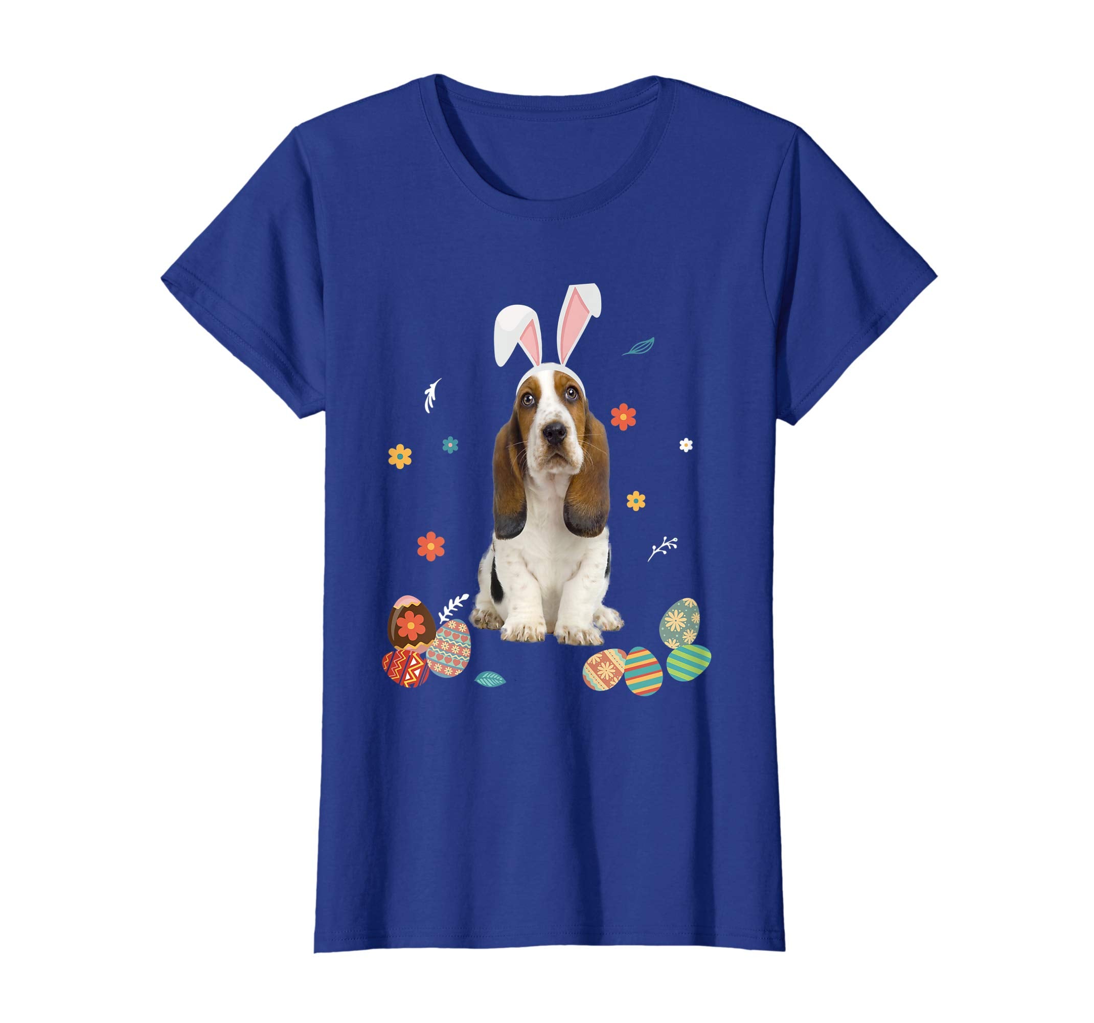 Basset Hound Bunny Rabbit Happy Easter Day T-Shirt