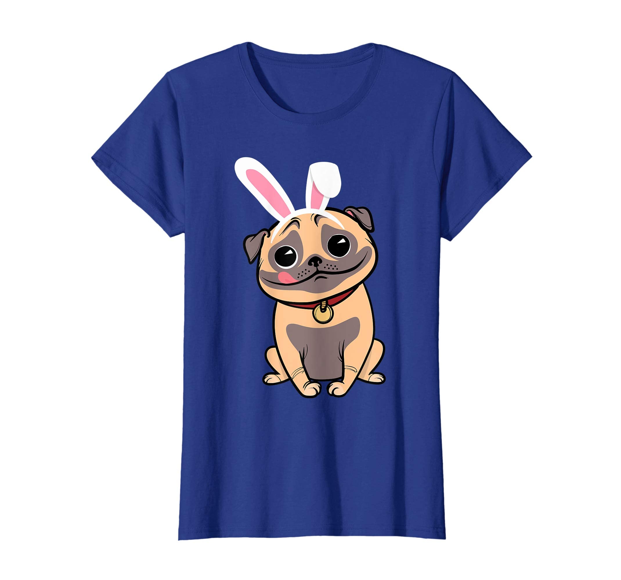 Pug Dog With Bunny Rabbit Hat Easter Happy Day Shirt