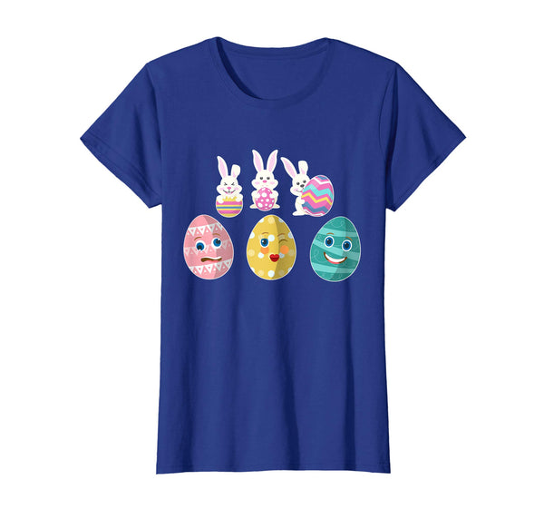 Bunnies Playing Easter Eggs Faces Happy Easter Day Shirt