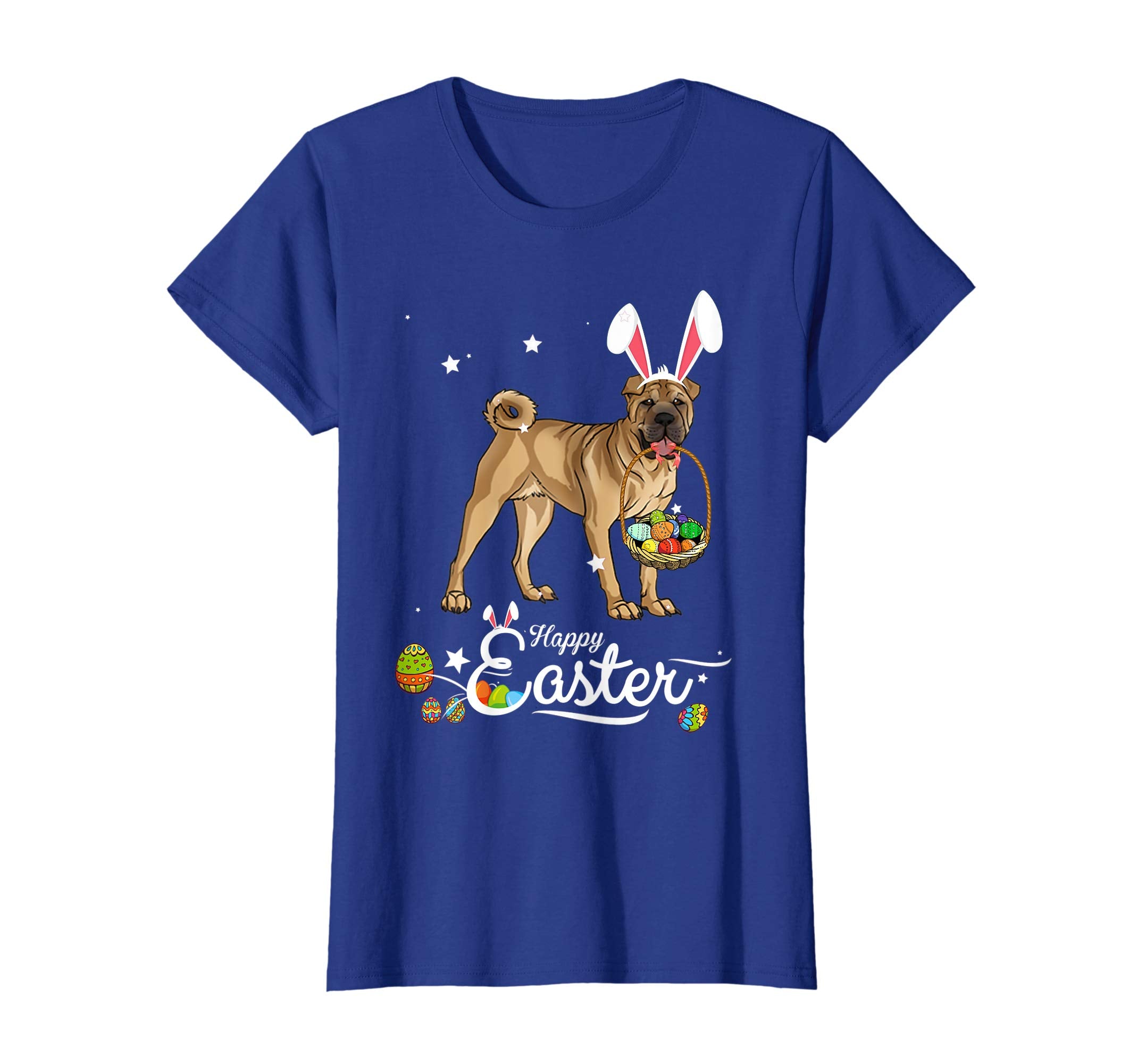 Chinese Shar-pei Dog With Bunny Hat Easter Costume T Shirt