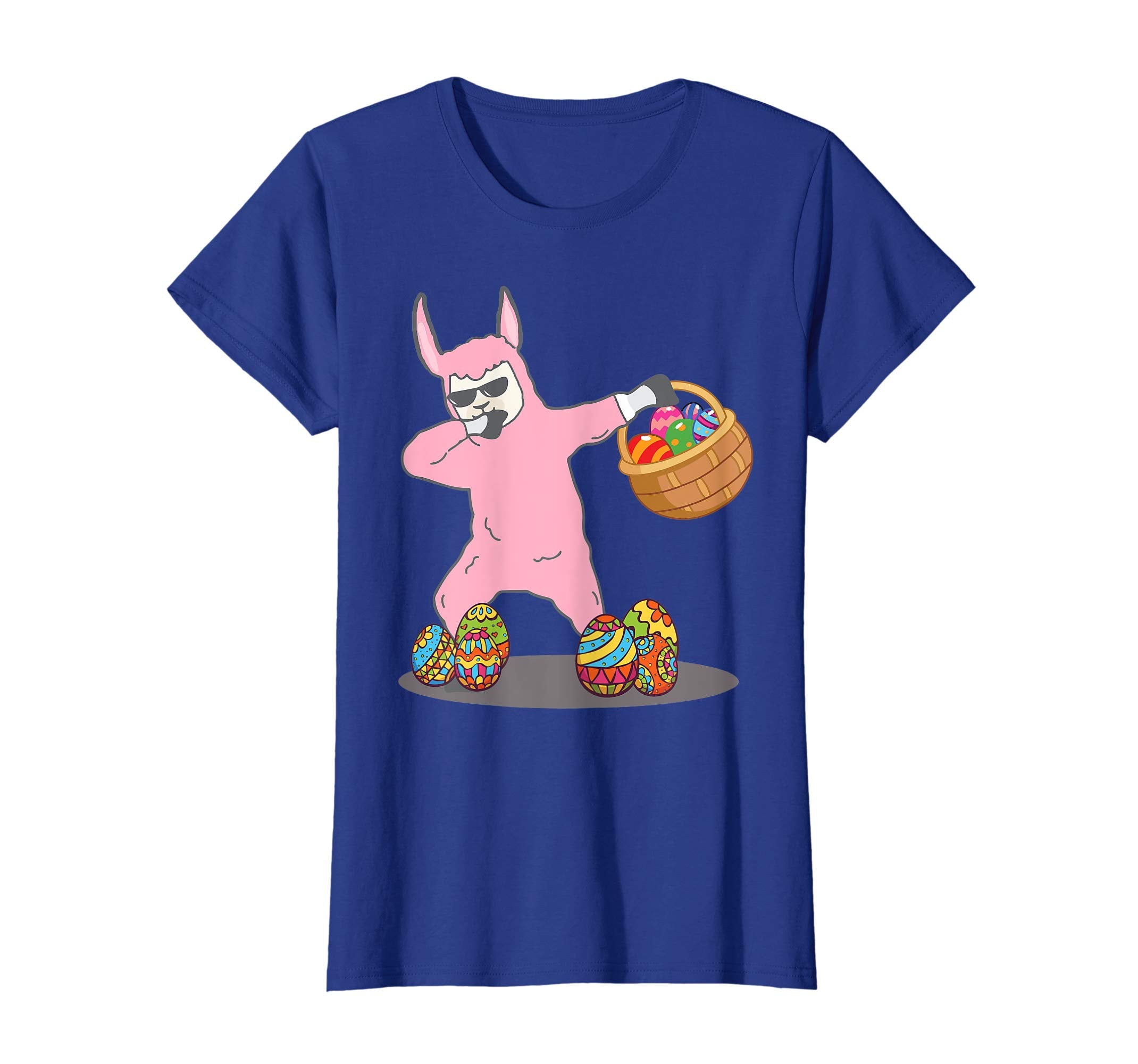 Cute Dabbing Llama Easter Bunny Egg Basket T-Shirt Gifts