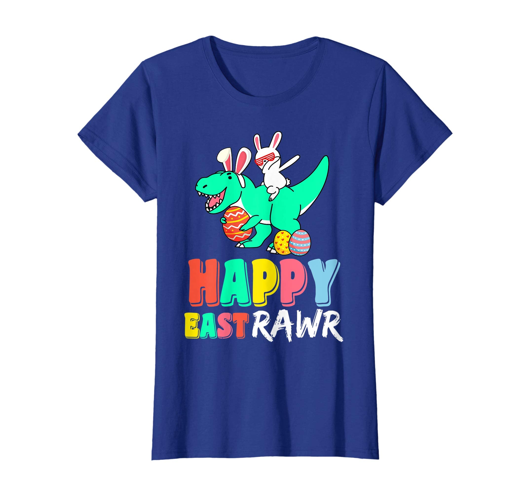 Happy Eastrawr T Rex Dinosaur Bunny Dabbing Easter Egg Shirt
