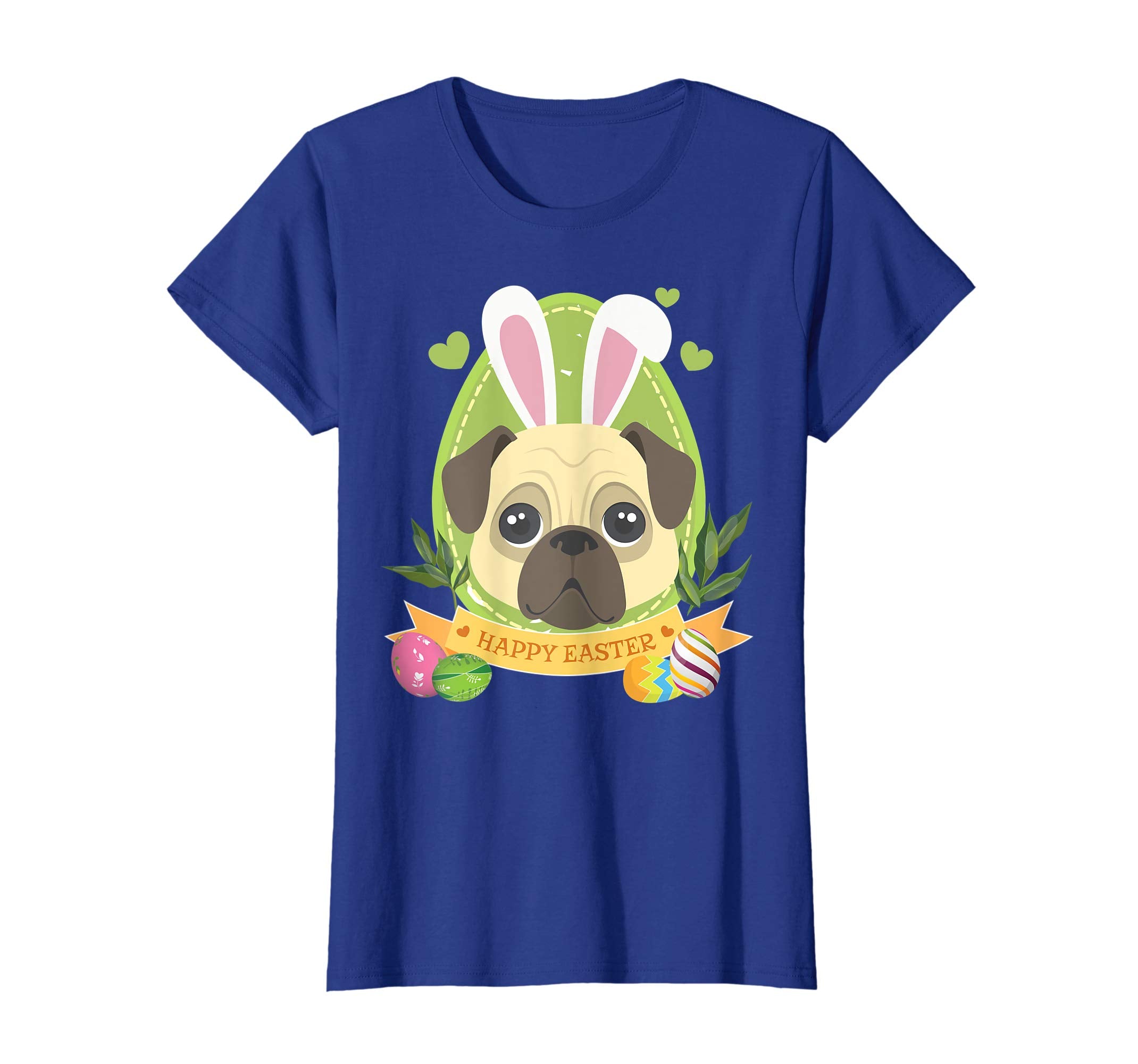 Bunny Pug Dog Easter Day Lovers T-Shirt Egg Hunting Lovely