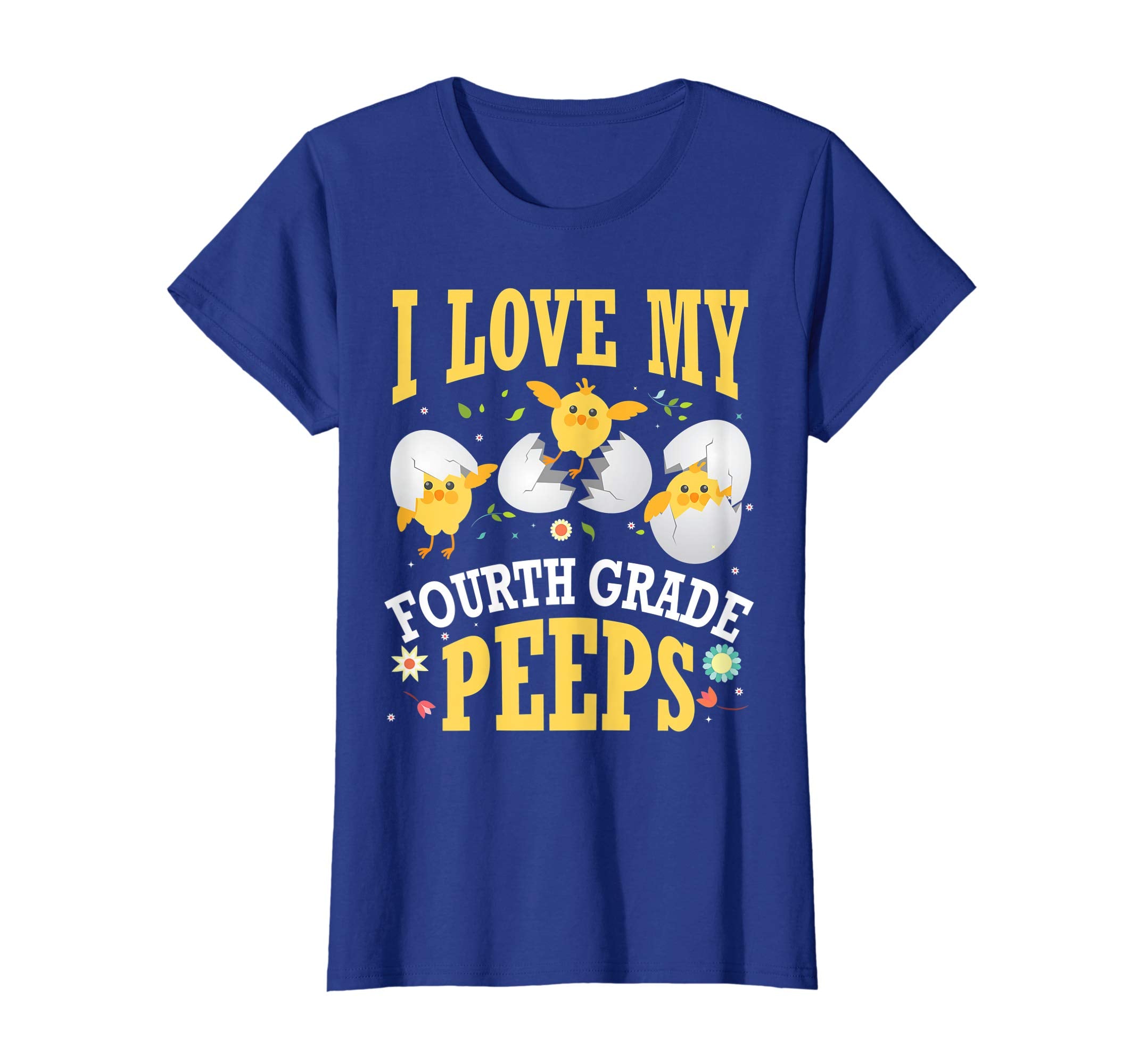 I Love My Fourth Grade Peeps Chicks Easter Teacher Shirt