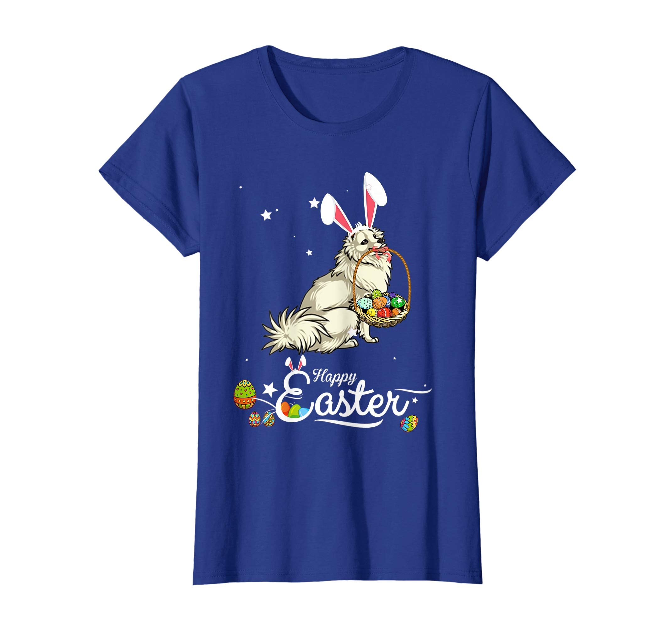 American Eskimo Dog With Bunny Hat Easter Costume T Shirt