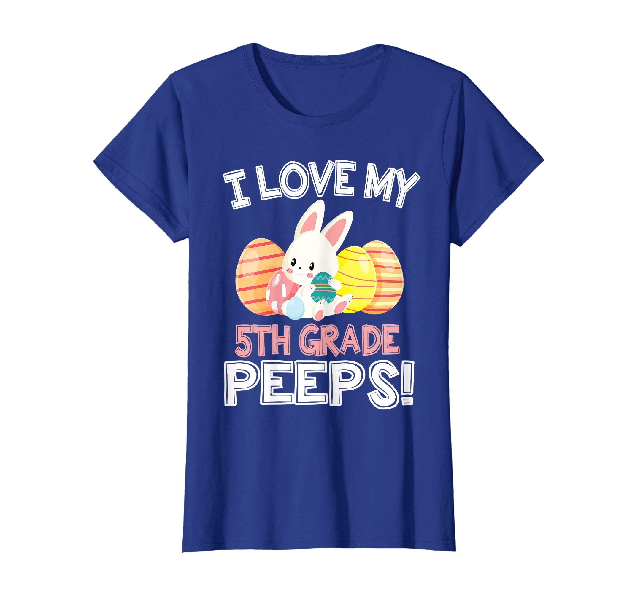 Rabbit &amp; Easter Eggs I Love My 5TH Grade Peeps Teacher Shirt