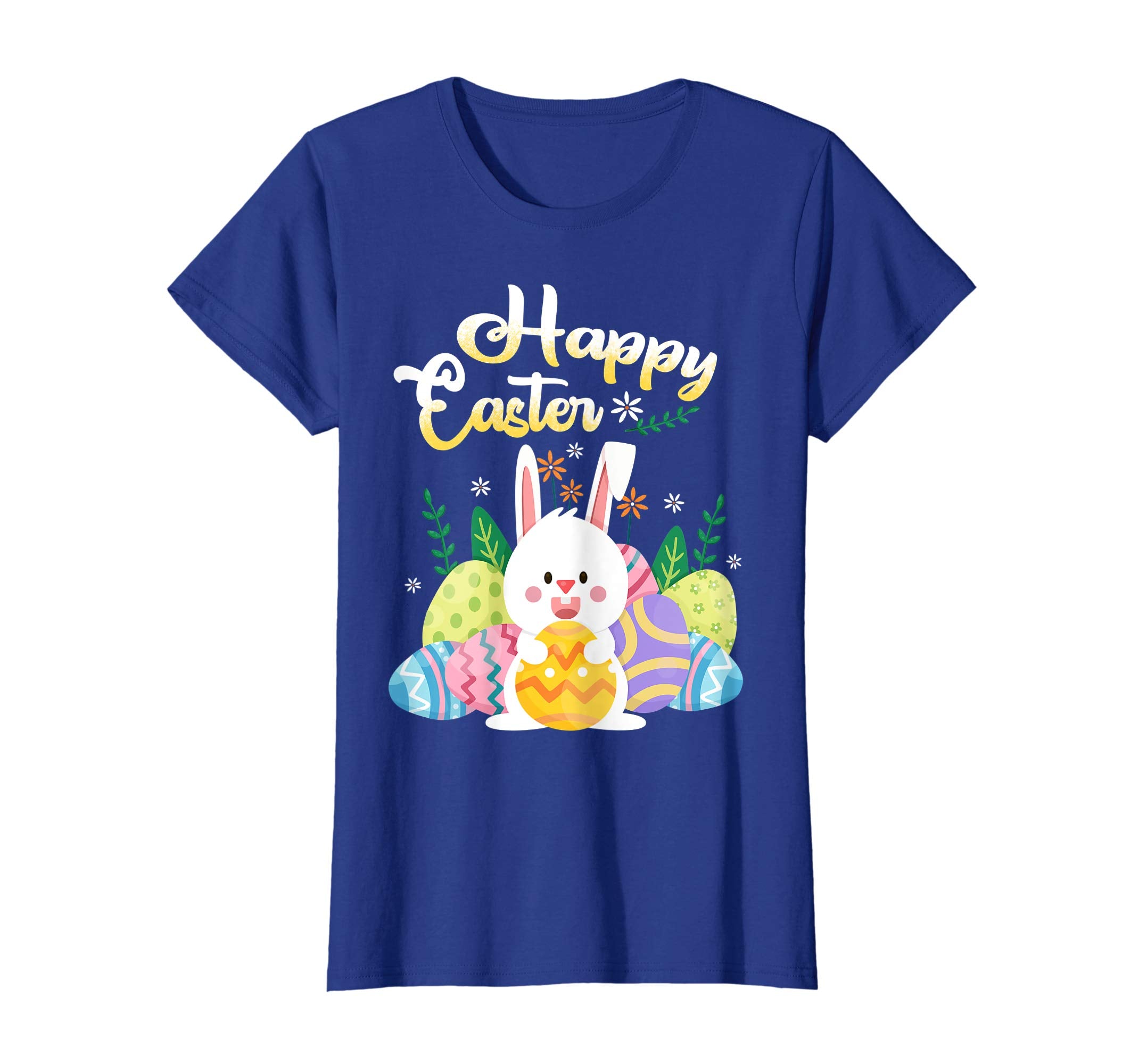 Happy Easter With Bunny Face And Eggs T-Shirt