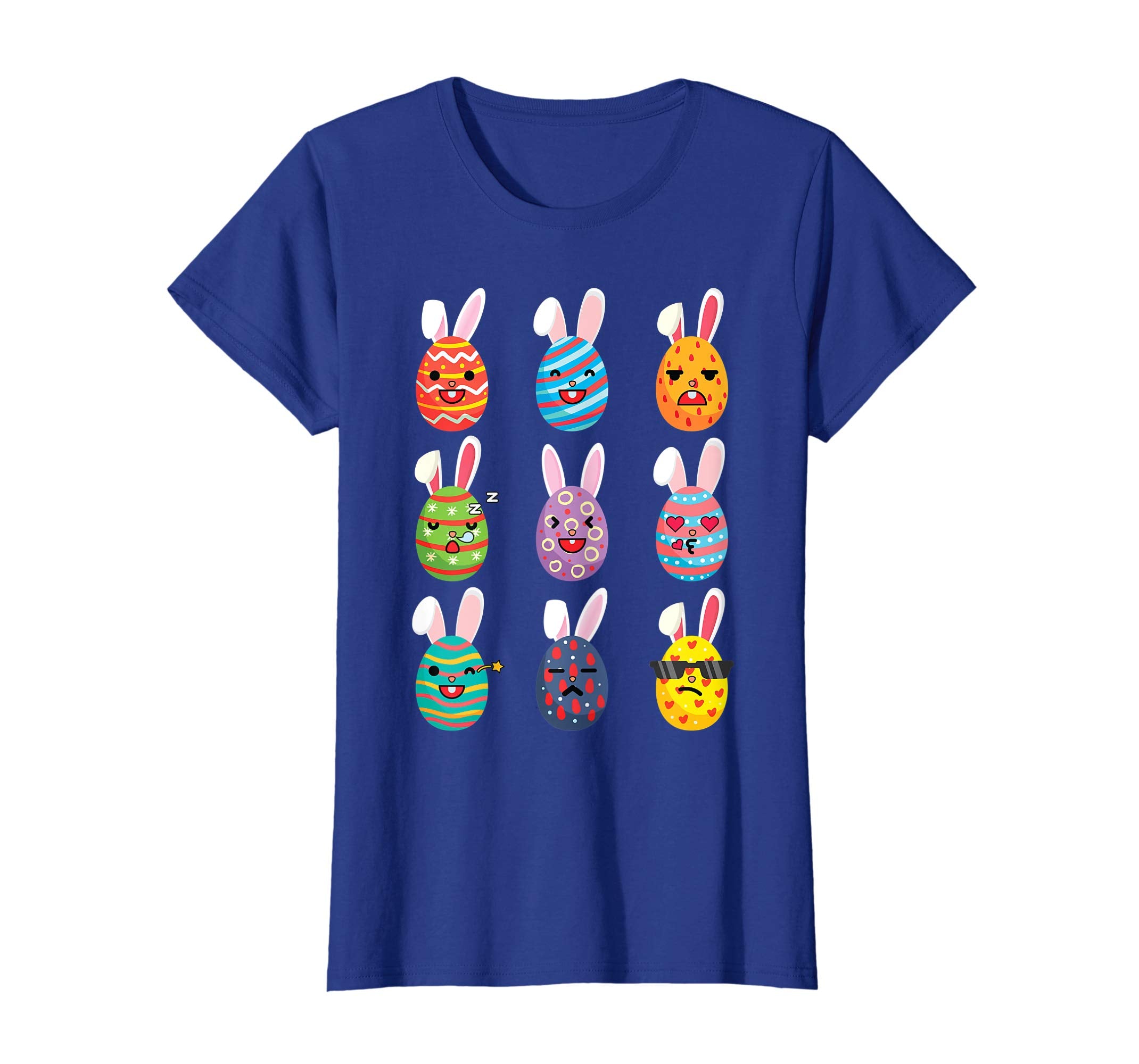 Nine Easter Eggs Bunny Emotion Face Happy Easter Day Shirt