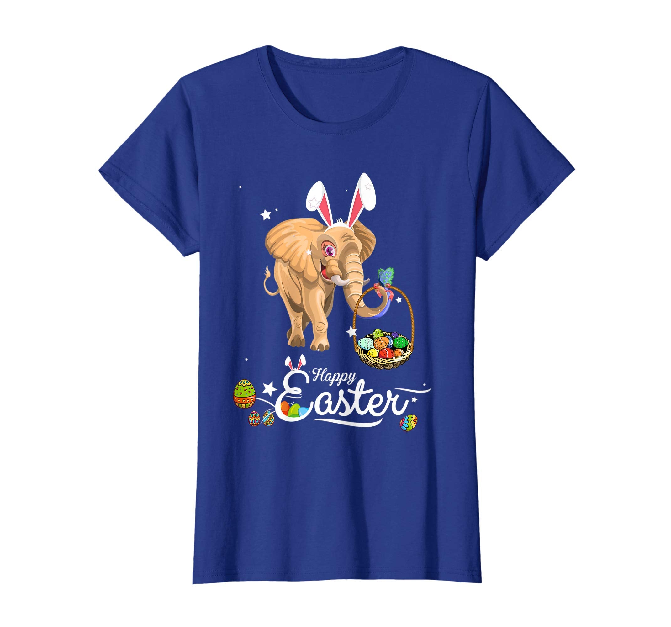 Cute Easter elephant with Bunny Ears and Eggs T Shirt