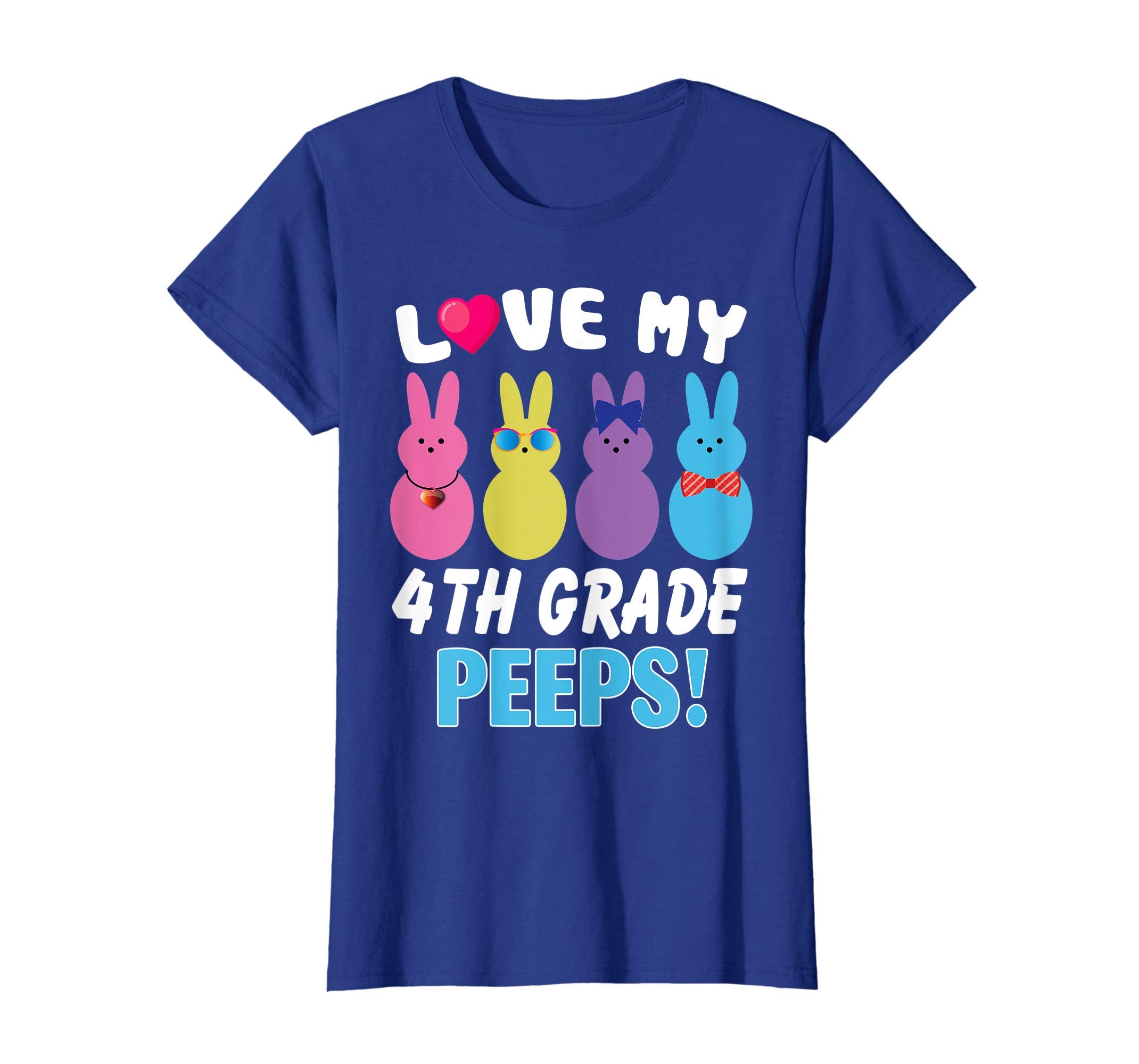 I Love My 4TH Grade Peeps Bunnies Happy Easter Teacher Shirt