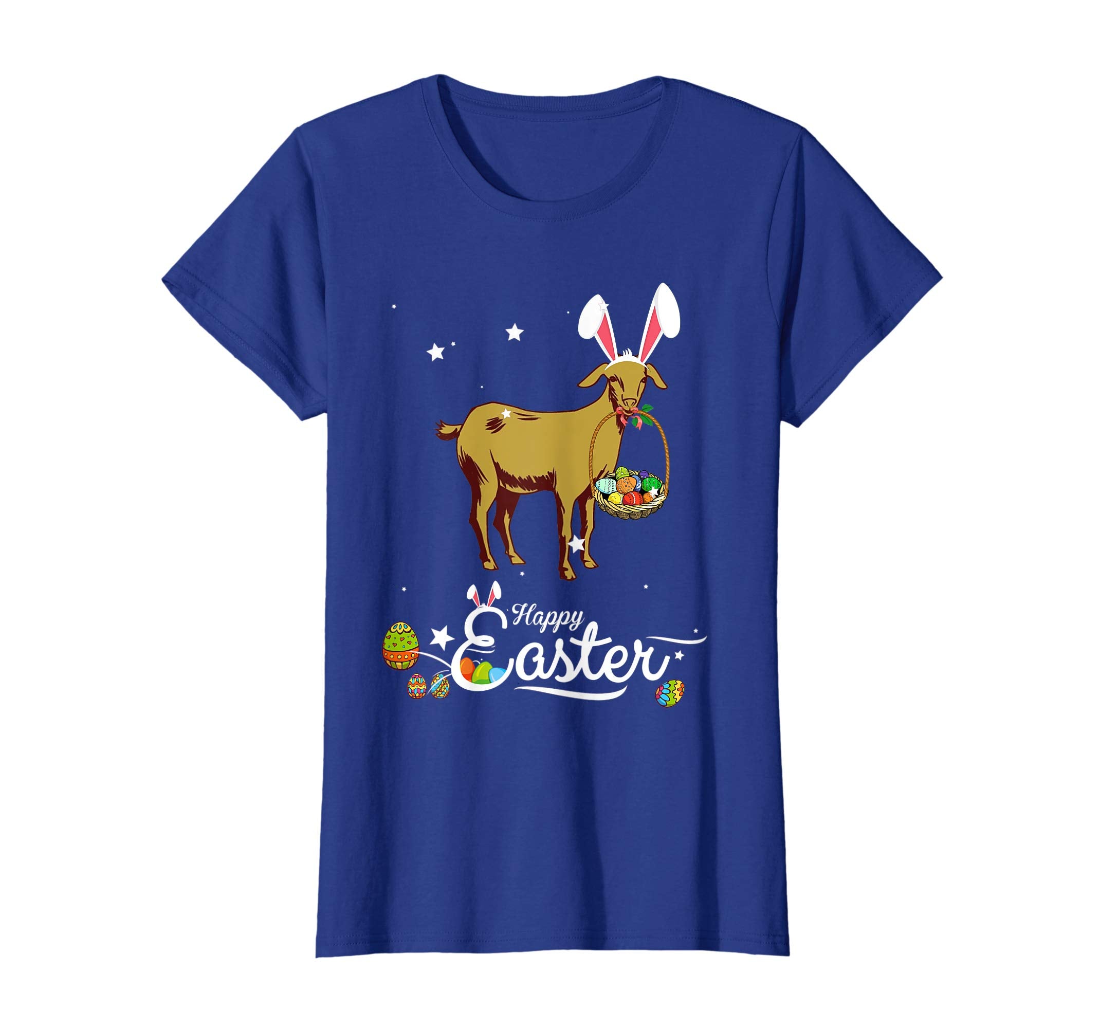 Cute Easter Goat with Bunny Ears and Eggs T Shirt