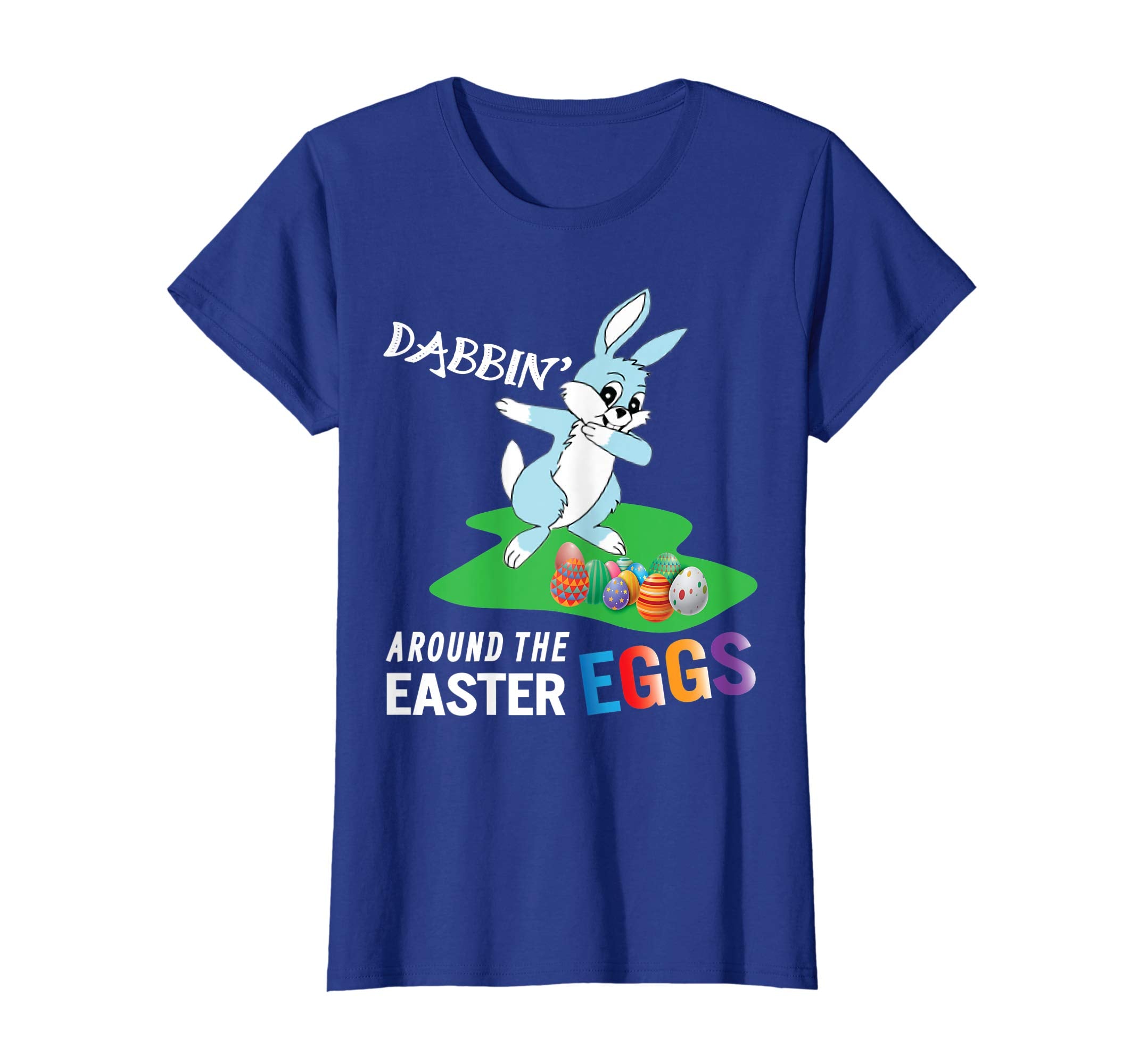 Blue Bunny Rabbit Dab Dabbin' Around The Easter Eggs Shirt