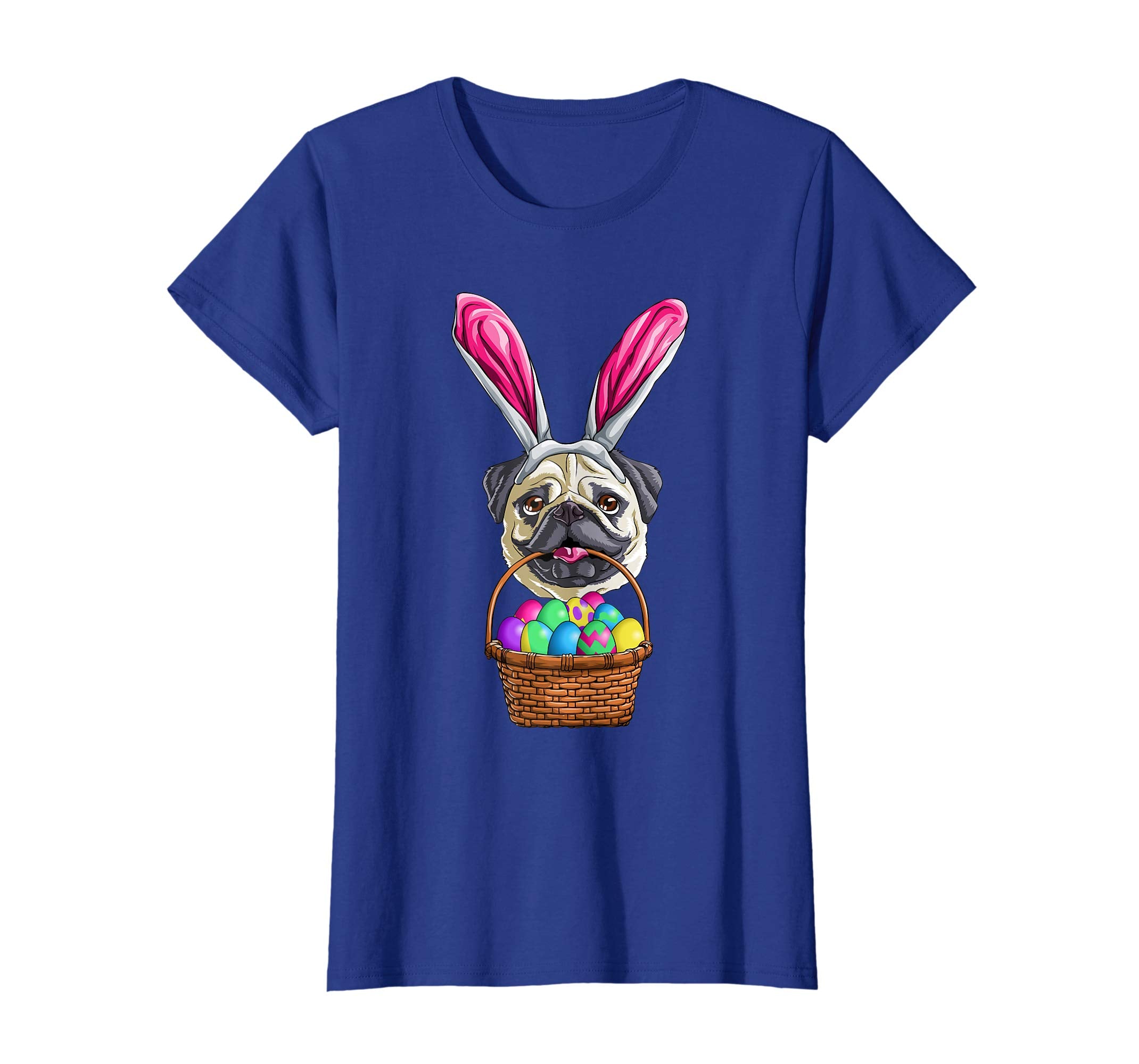Easter Pug T Shirt Men Women Kids Bunny Basket Eggs Gift