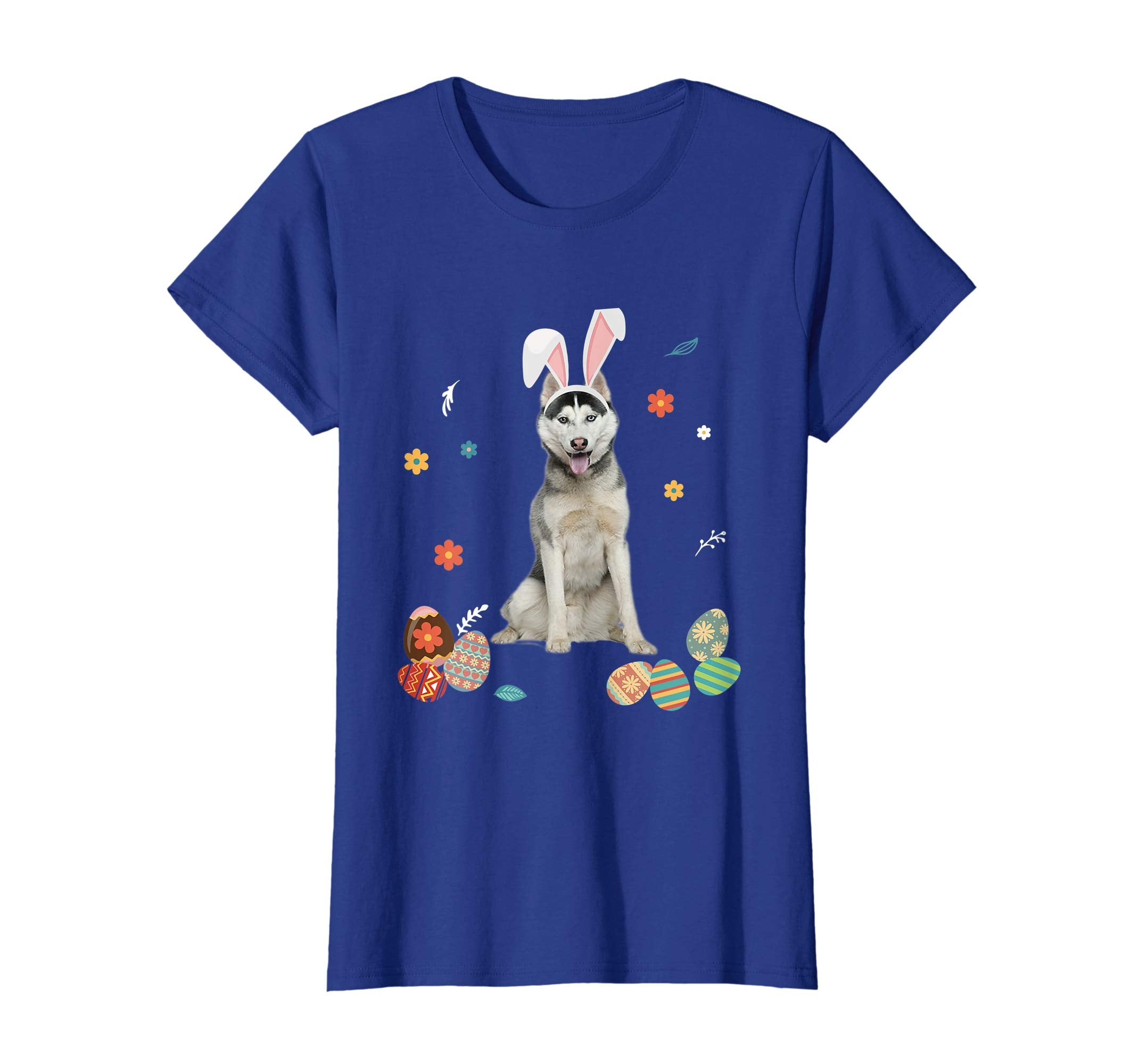 Husky Bunny Rabbit Happy Easter Day T-Shirt