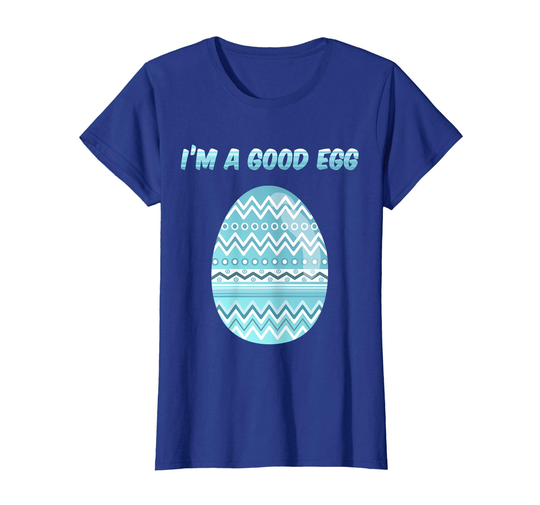 I'm a Good Egg Funny Easter Egg Tshirt Blue