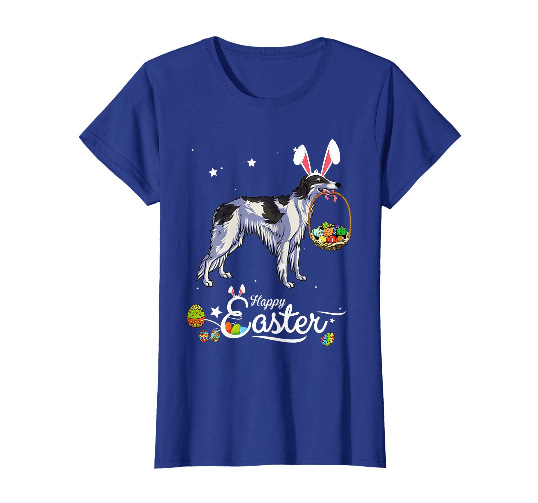 Borzoi Dog With Bunny Hat Easter Costume T Shirt