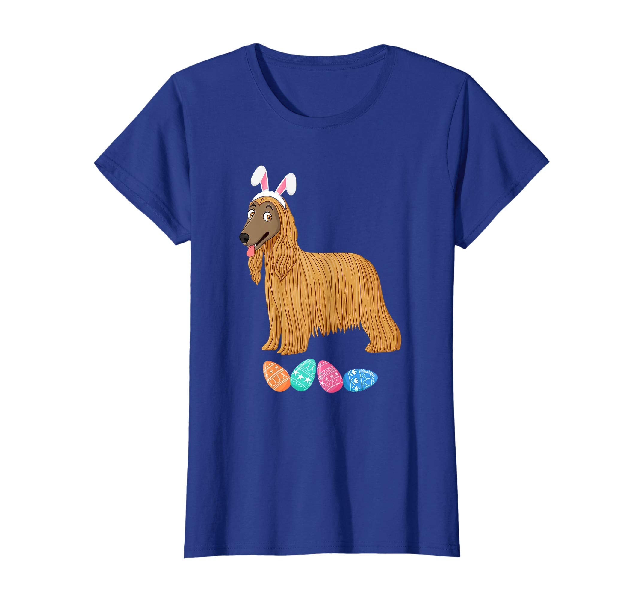 Funny Easter Afghan Hound With Bunny Ears And Eggs T Shirt