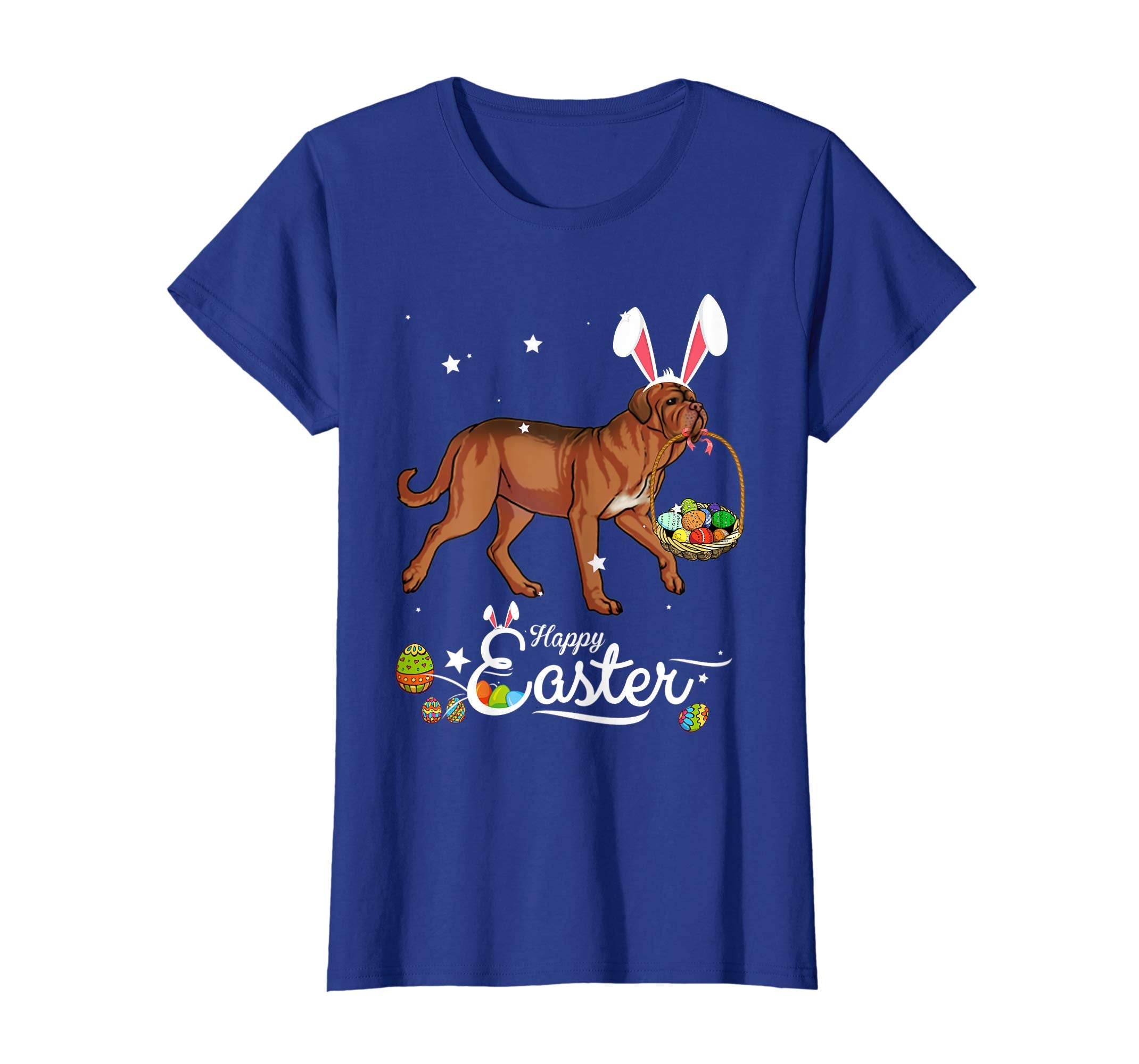 Dogue De Bordeaux Dog With Bunny Hat Easter Costume T Shirt