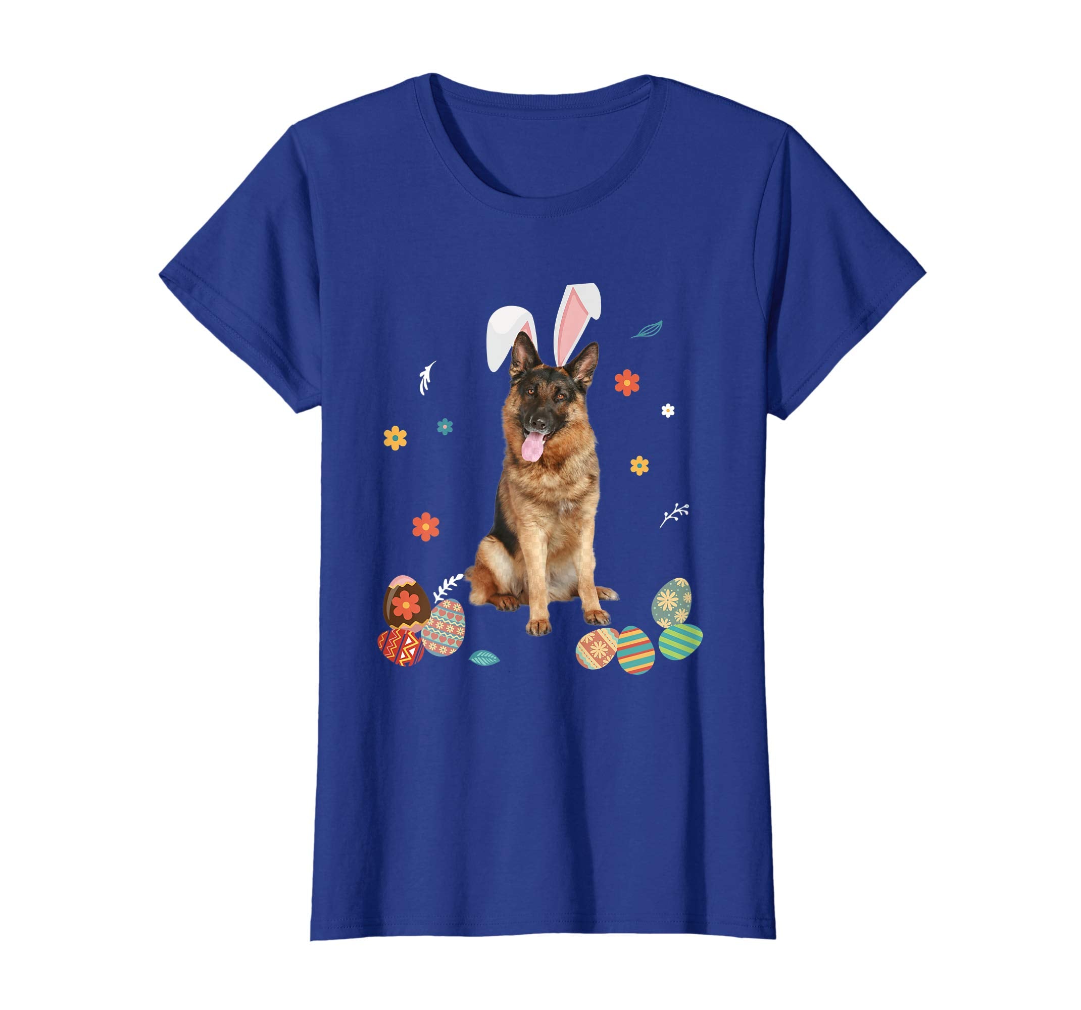 German Shepherd Bunny Rabbit Happy Easter Day T-Shirt